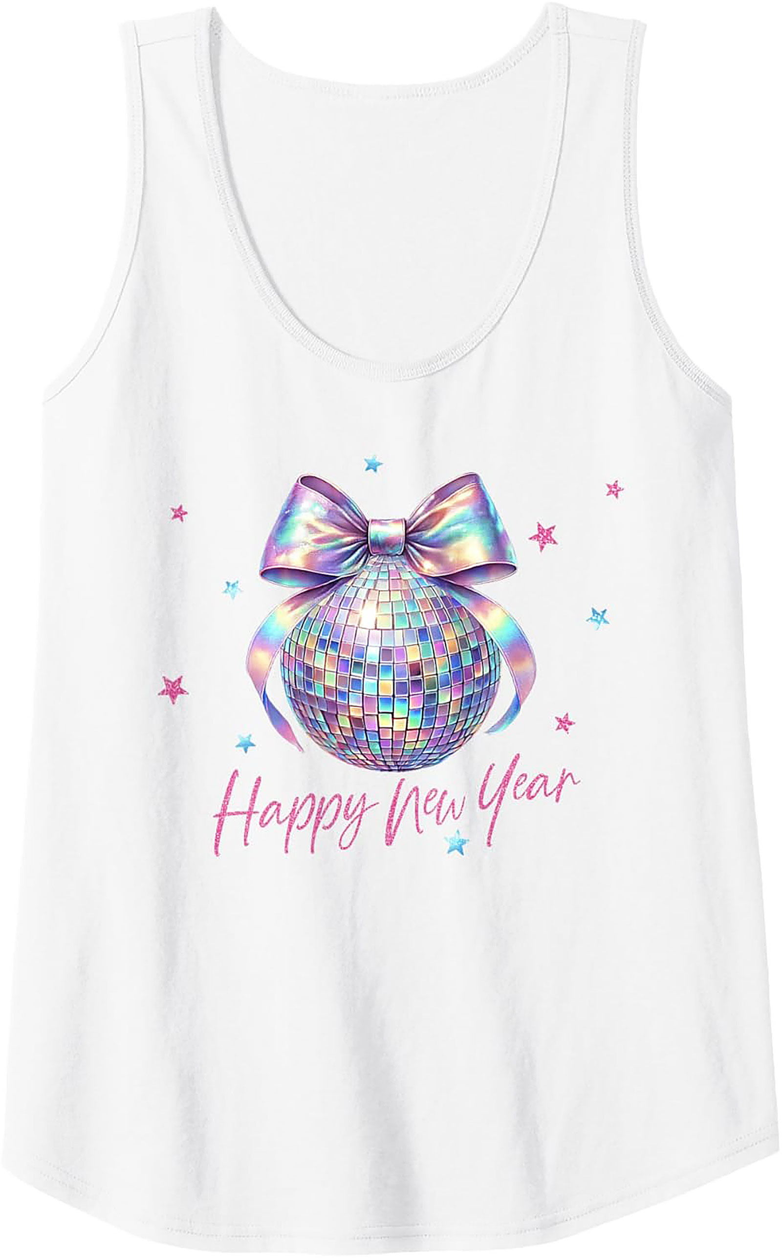 Holographic Disco Ball Tank Top New Year’s Eve Graphic Tank