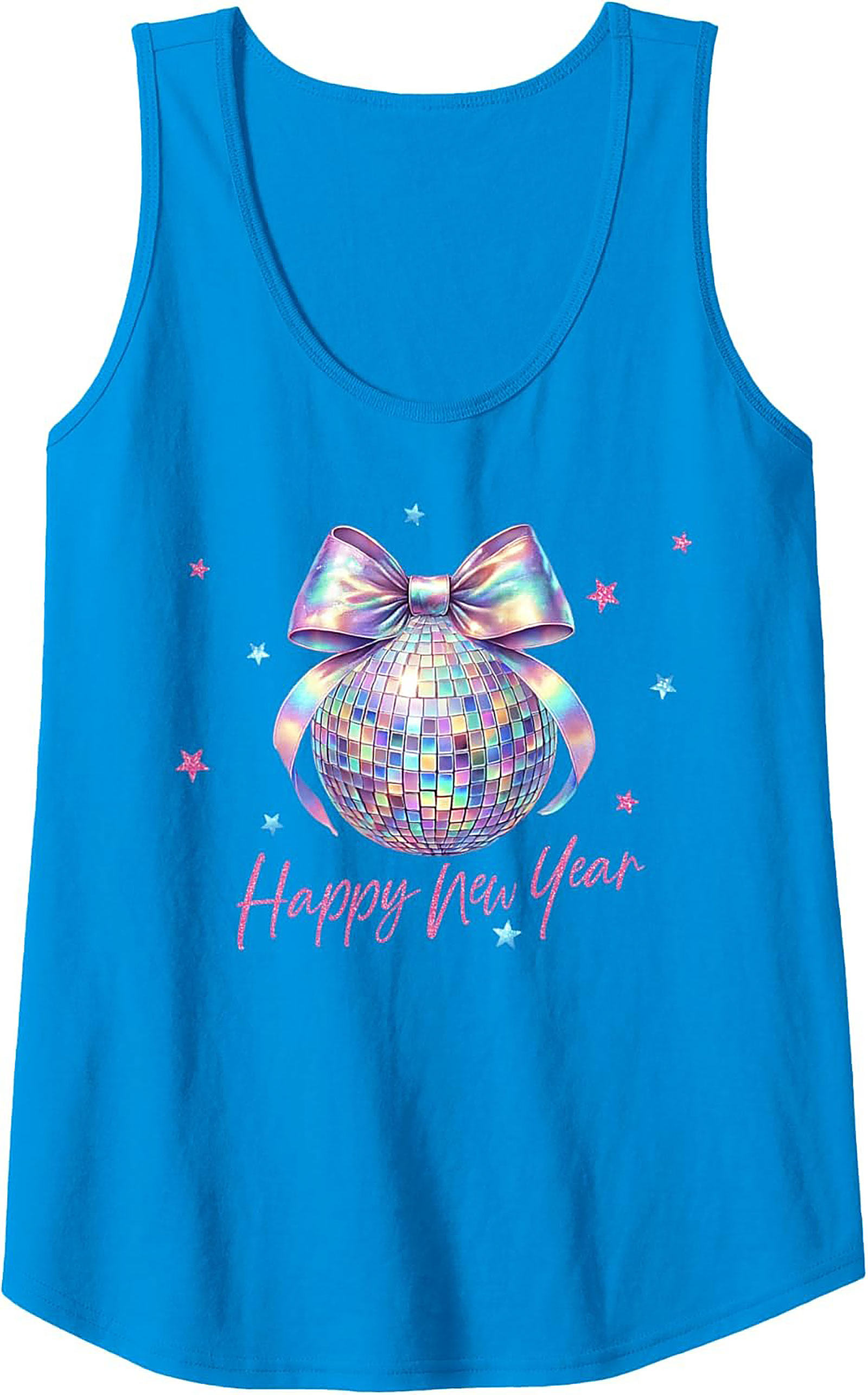 Holographic Disco Ball Tank Top New Year’s Eve Graphic Tank