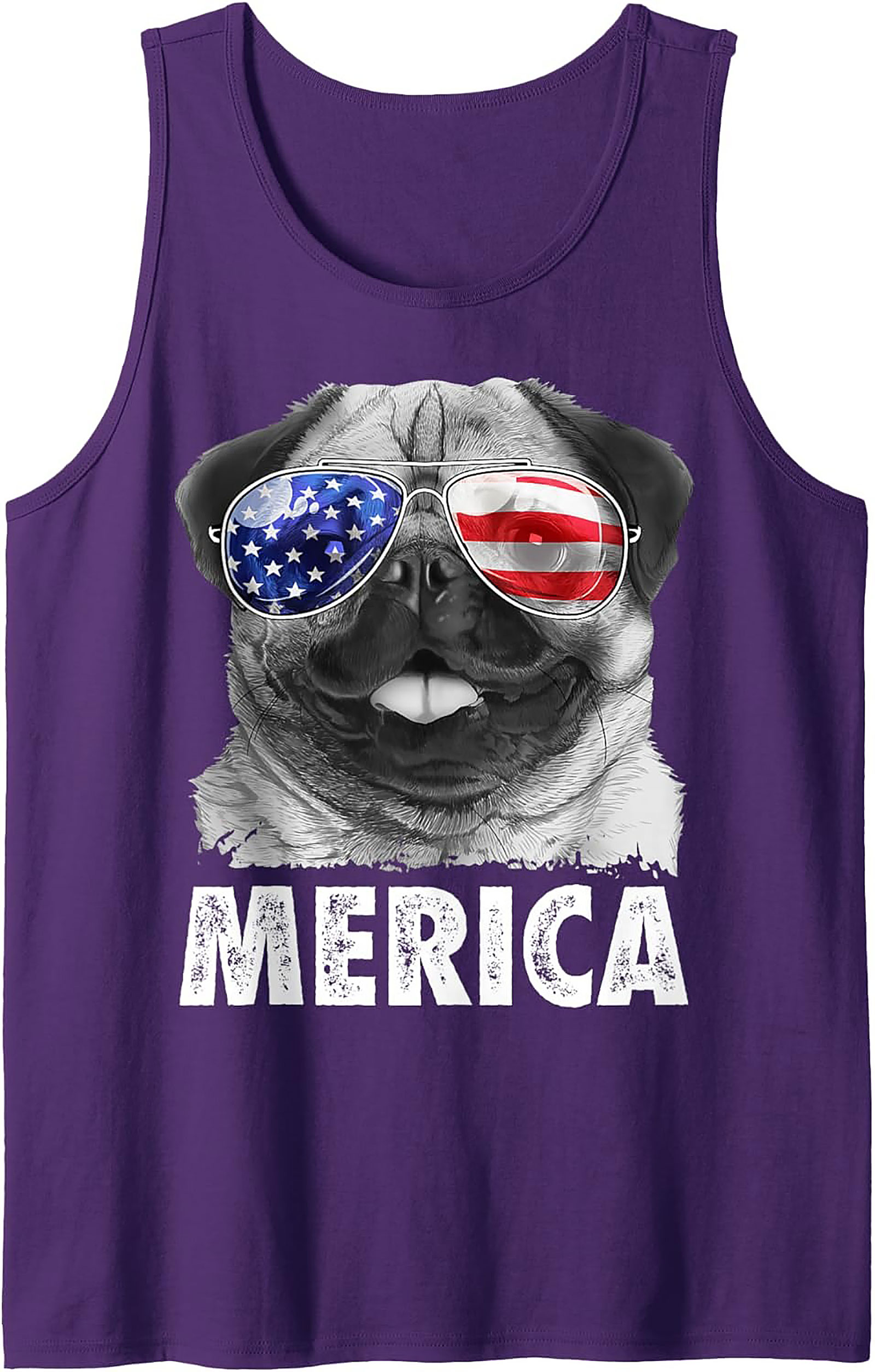 America Pug Graphic Tank | Patriotic Unisex Sleeveless Shirt