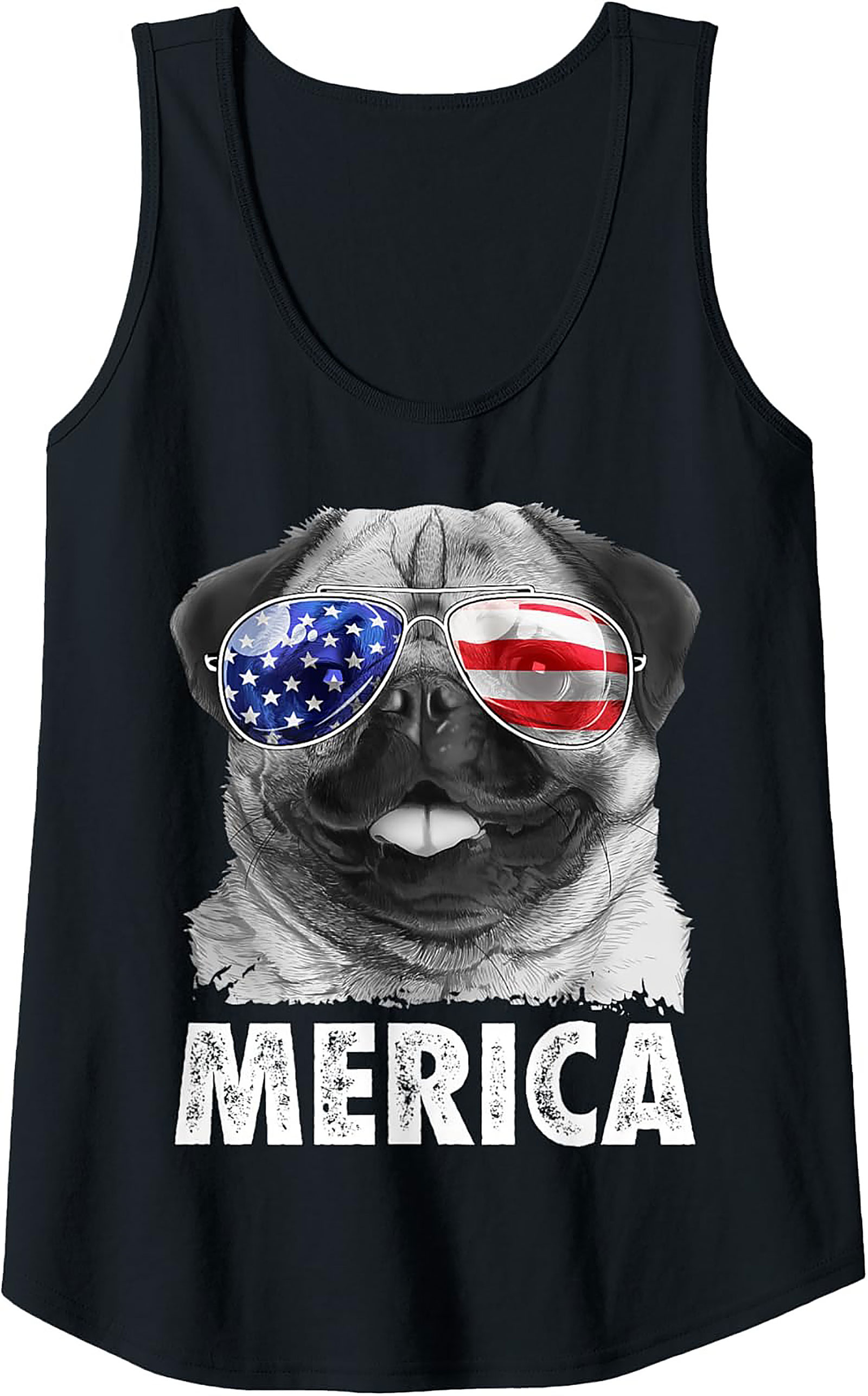 America Pug Graphic Tank | Patriotic Unisex Sleeveless Shirt