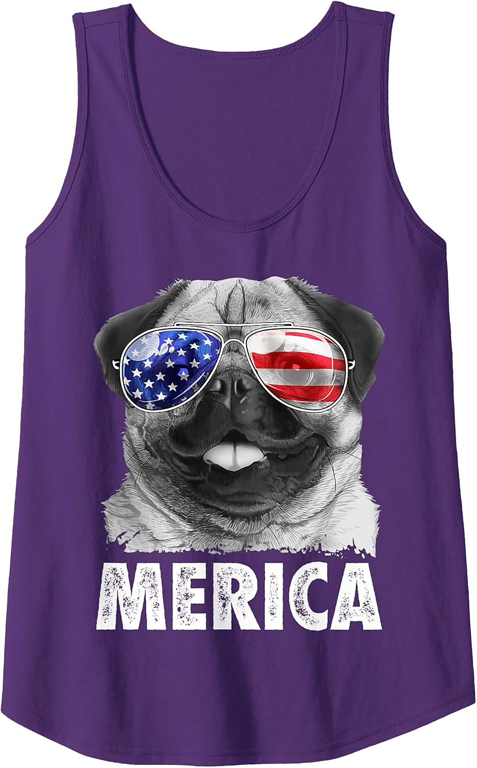 America Pug Graphic Tank | Patriotic Unisex Sleeveless Shirt