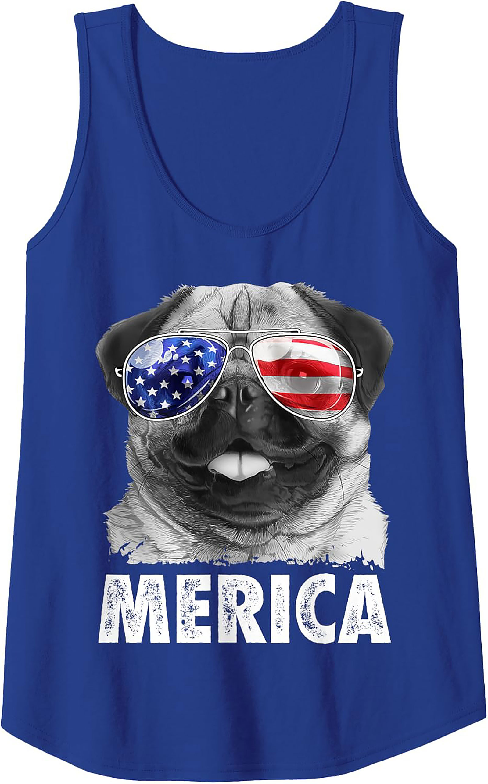 America Pug Graphic Tank | Patriotic Unisex Sleeveless Shirt
