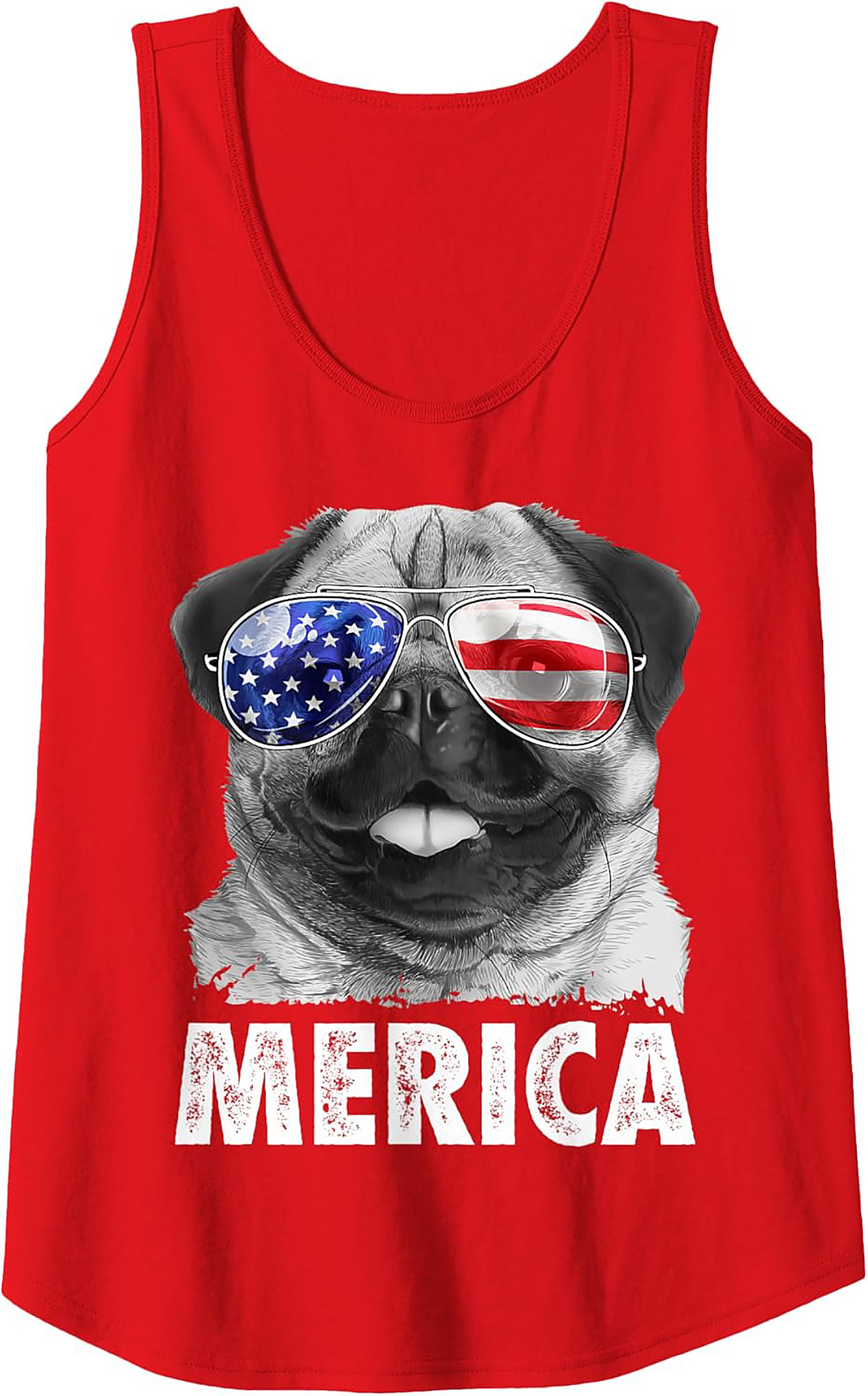 America Pug Graphic Tank | Patriotic Unisex Sleeveless Shirt