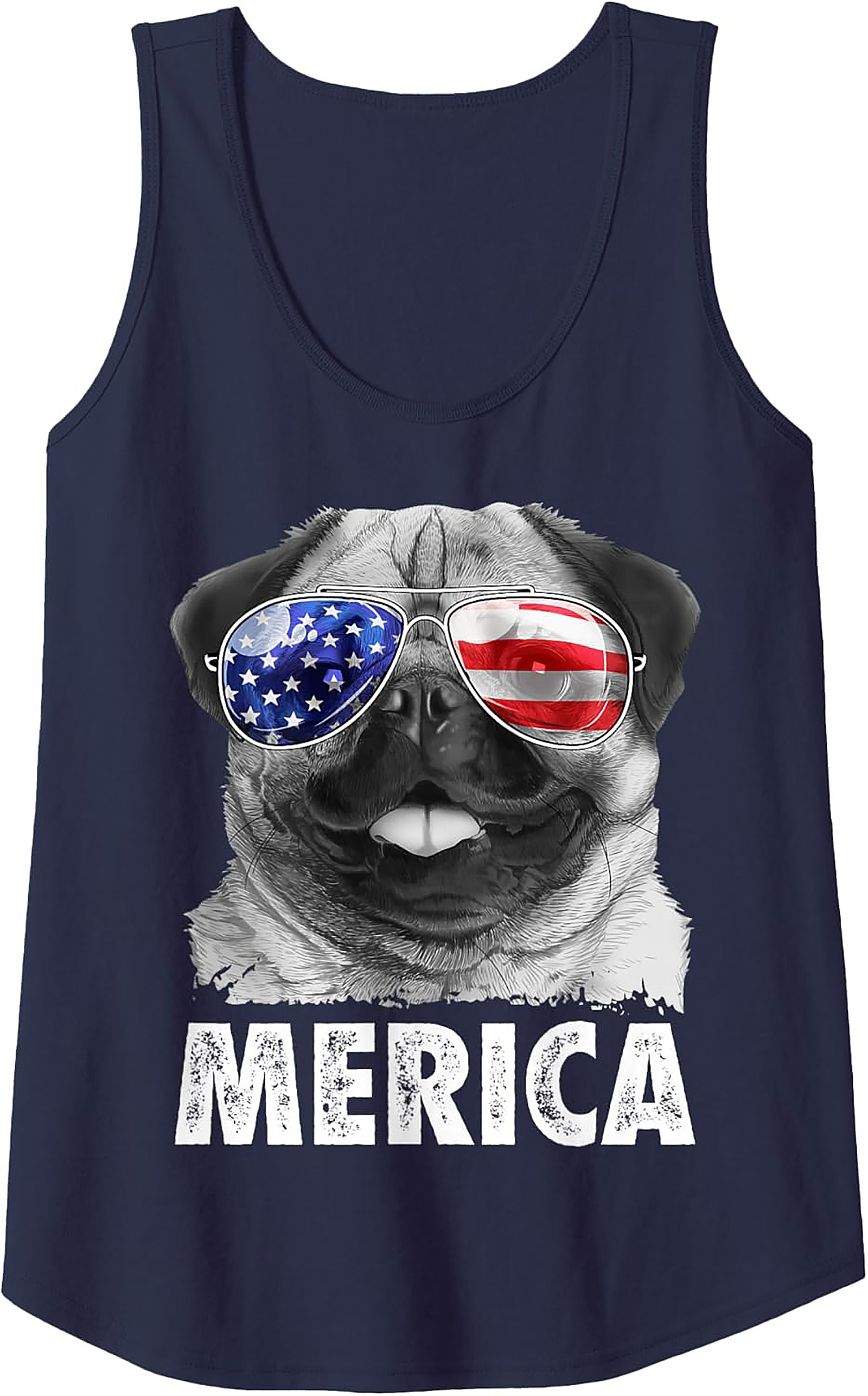 America Pug Graphic Tank | Patriotic Unisex Sleeveless Shirt