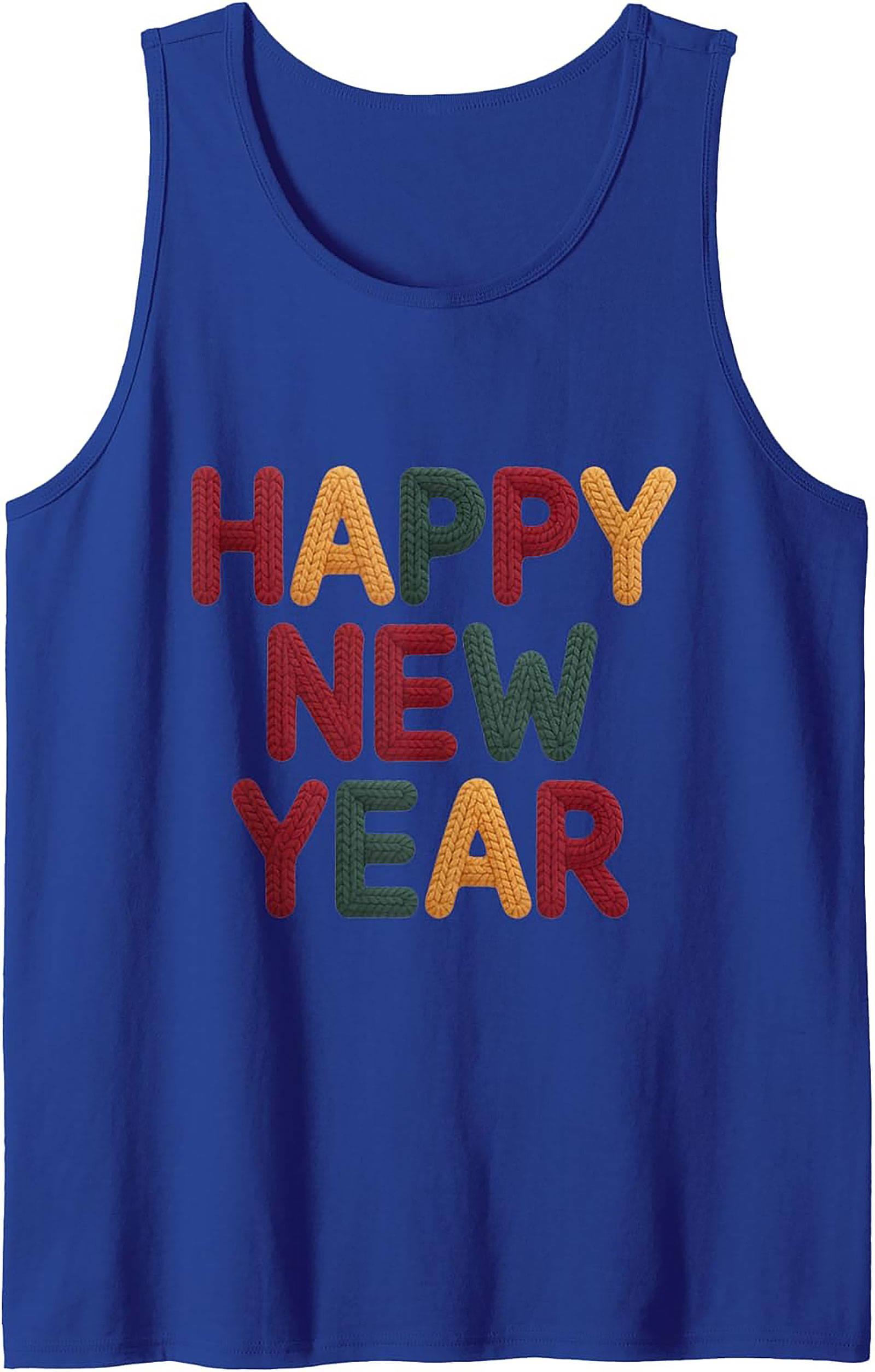 Happy New Year Knit Tank Top Festive Sleeveless Shirt
