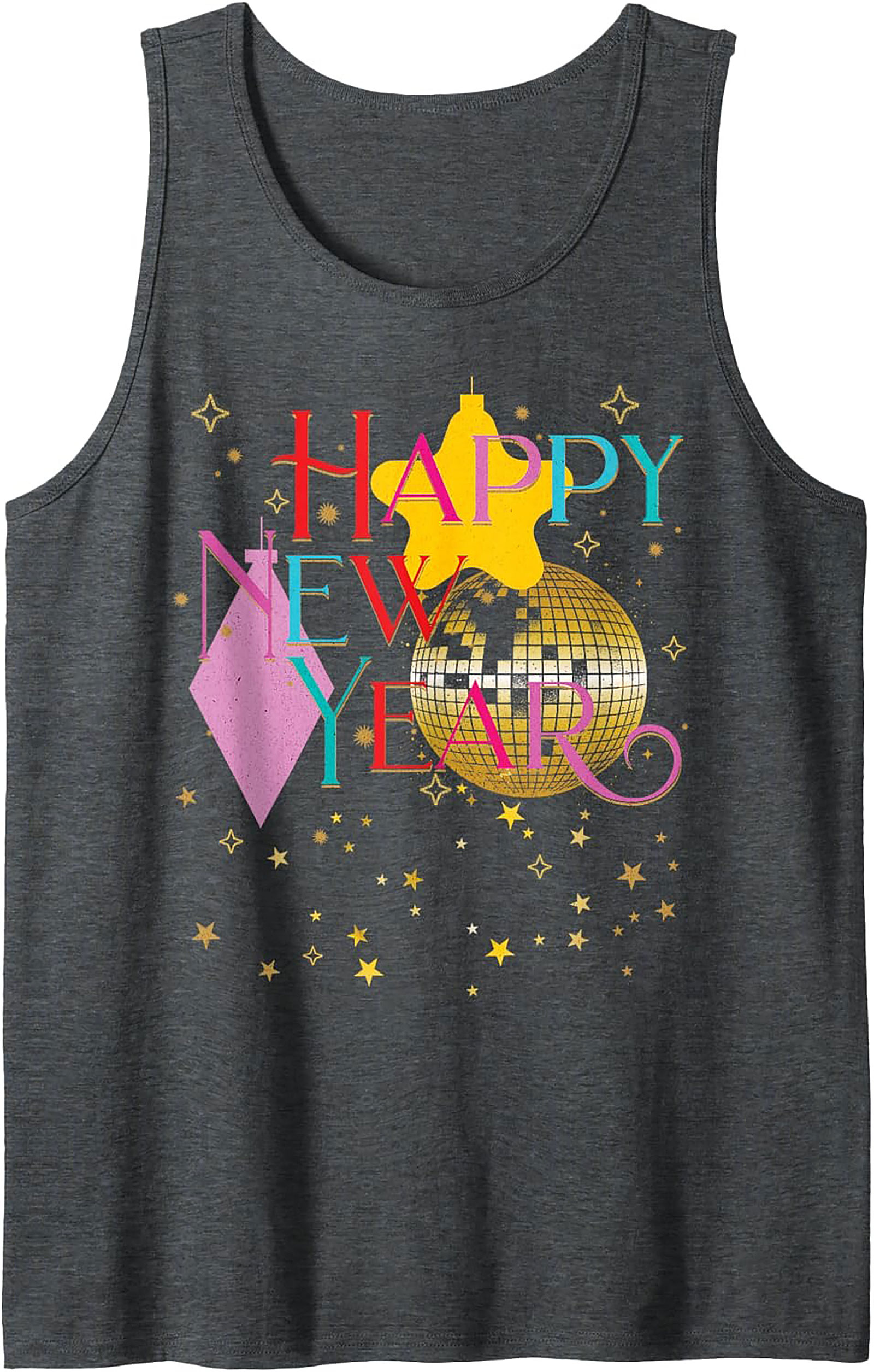 Retro Happy New Year Tank Top NYE Party Graphic Tank