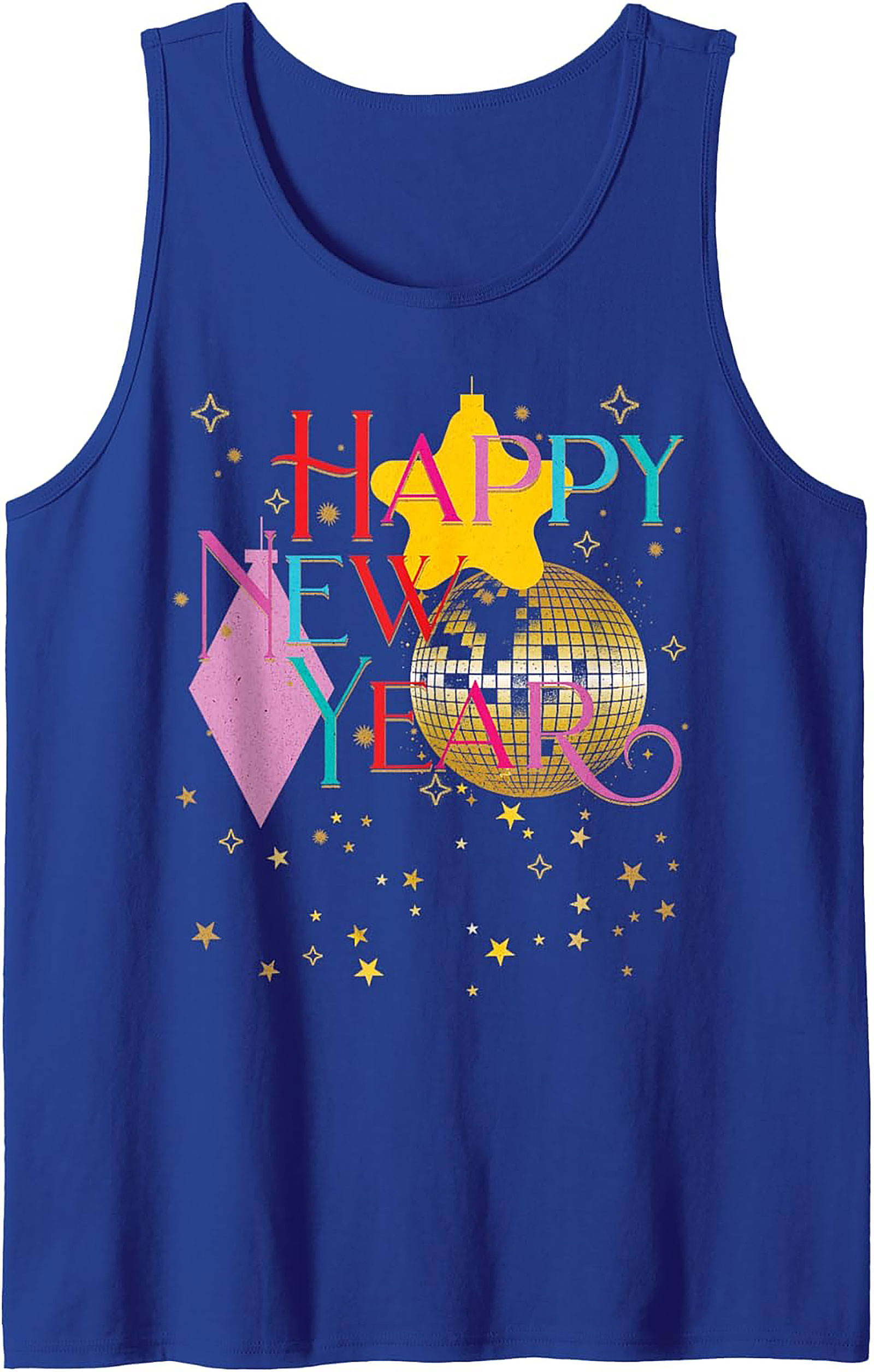 Retro Happy New Year Tank Top NYE Party Graphic Tank