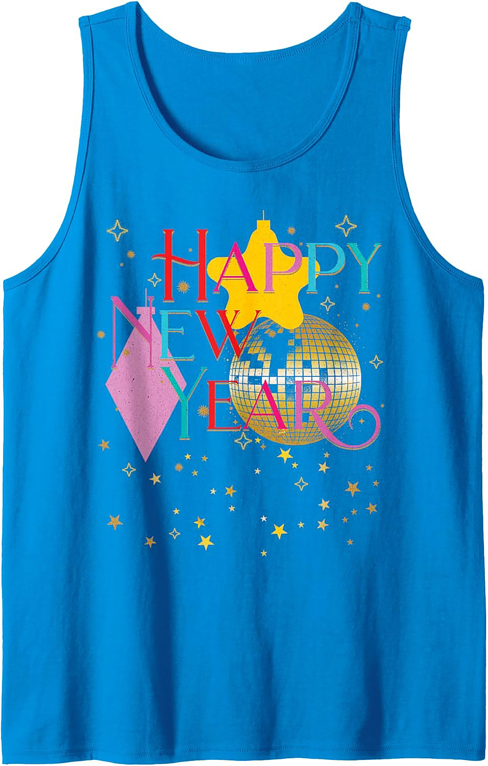 Retro Happy New Year Tank Top NYE Party Graphic Tank