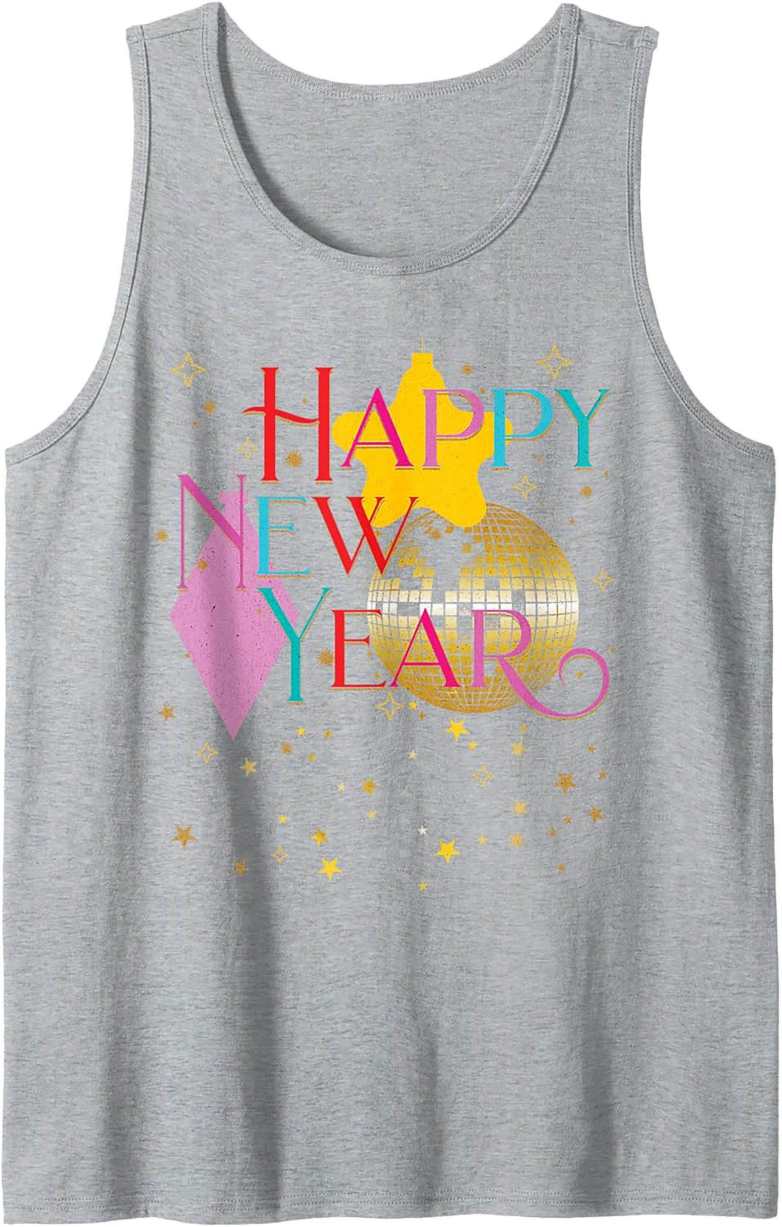 Retro Happy New Year Tank Top NYE Party Graphic Tank