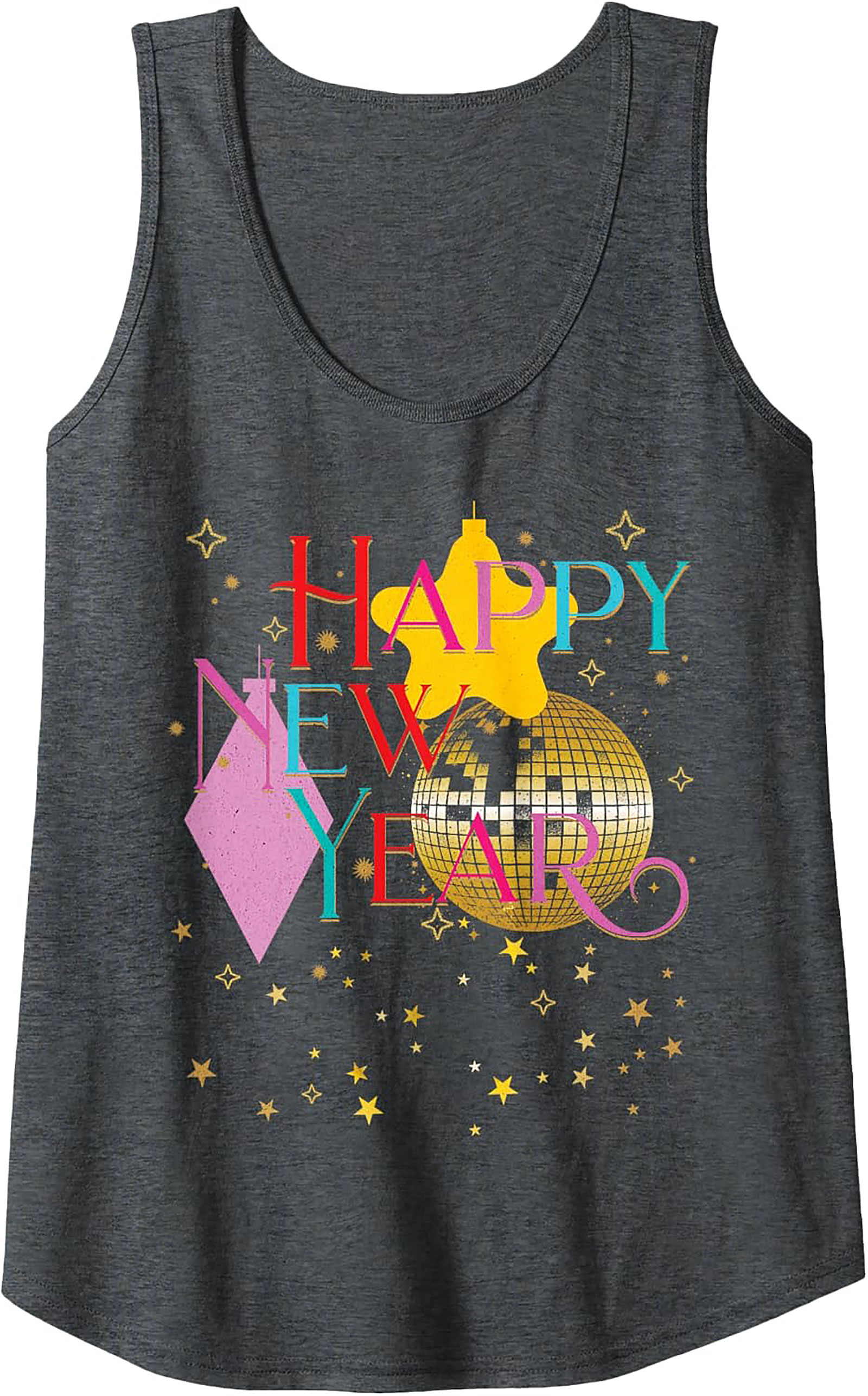 Retro Happy New Year Tank Top NYE Party Graphic Tank