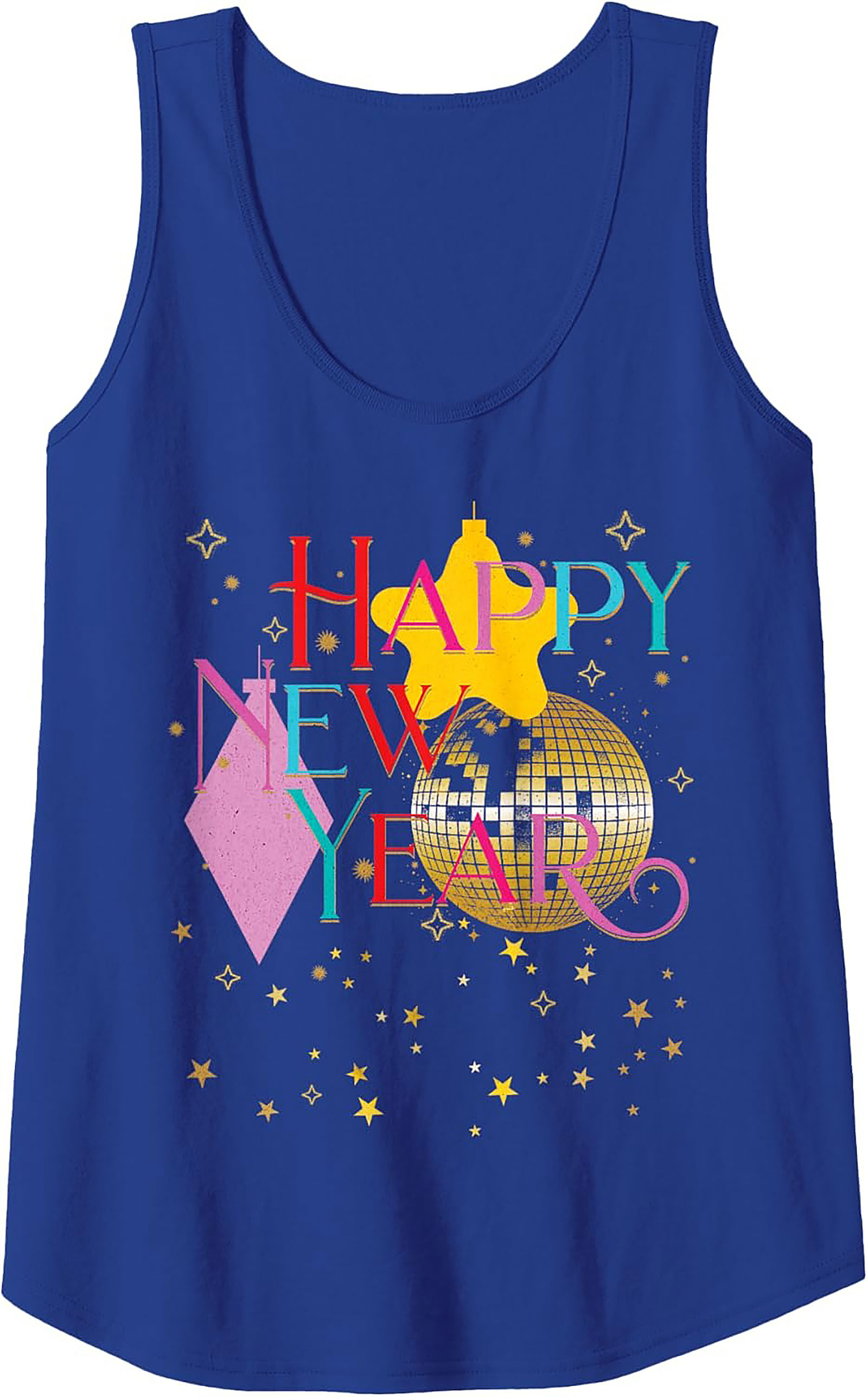 Retro Happy New Year Tank Top NYE Party Graphic Tank