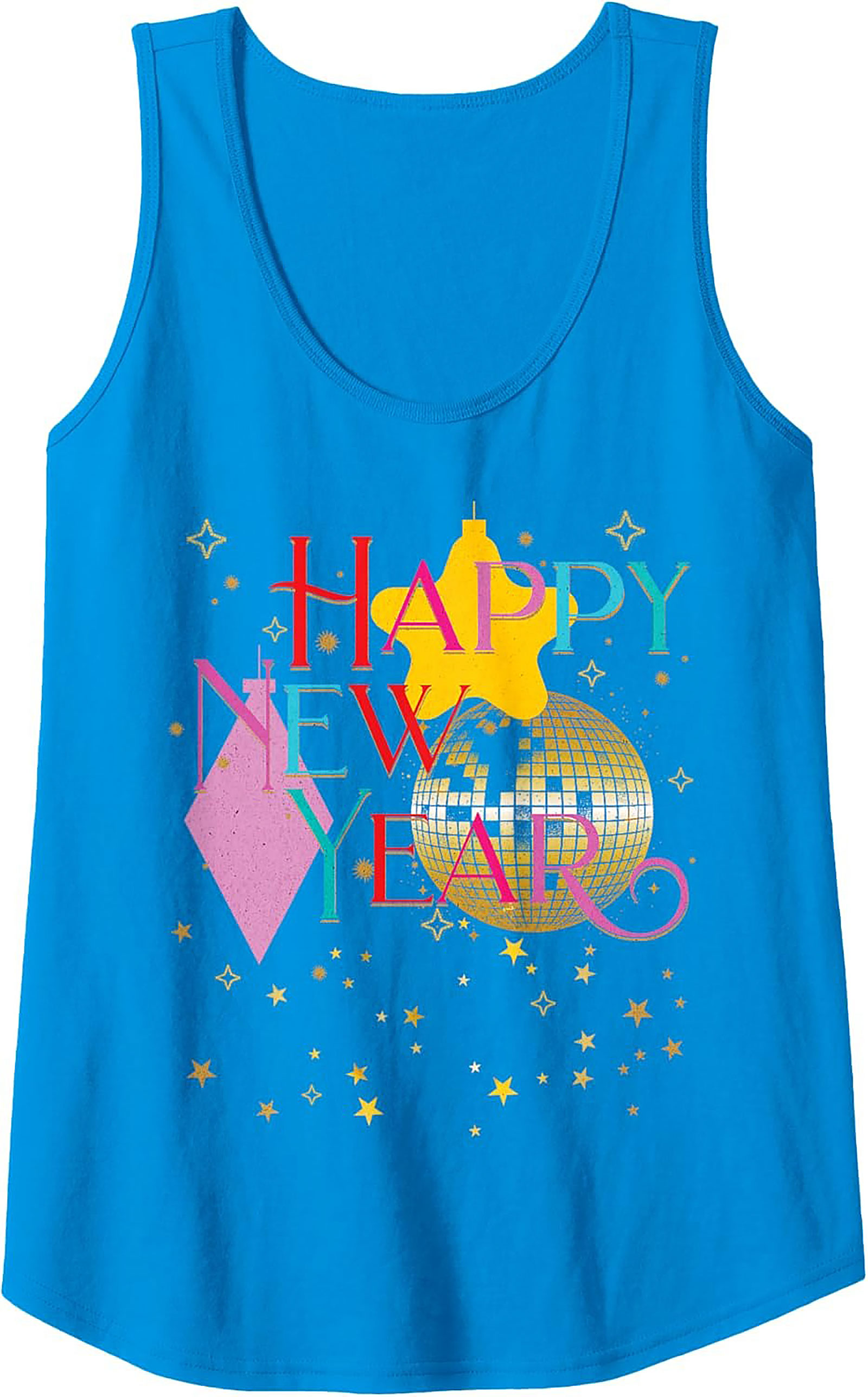 Retro Happy New Year Tank Top NYE Party Graphic Tank