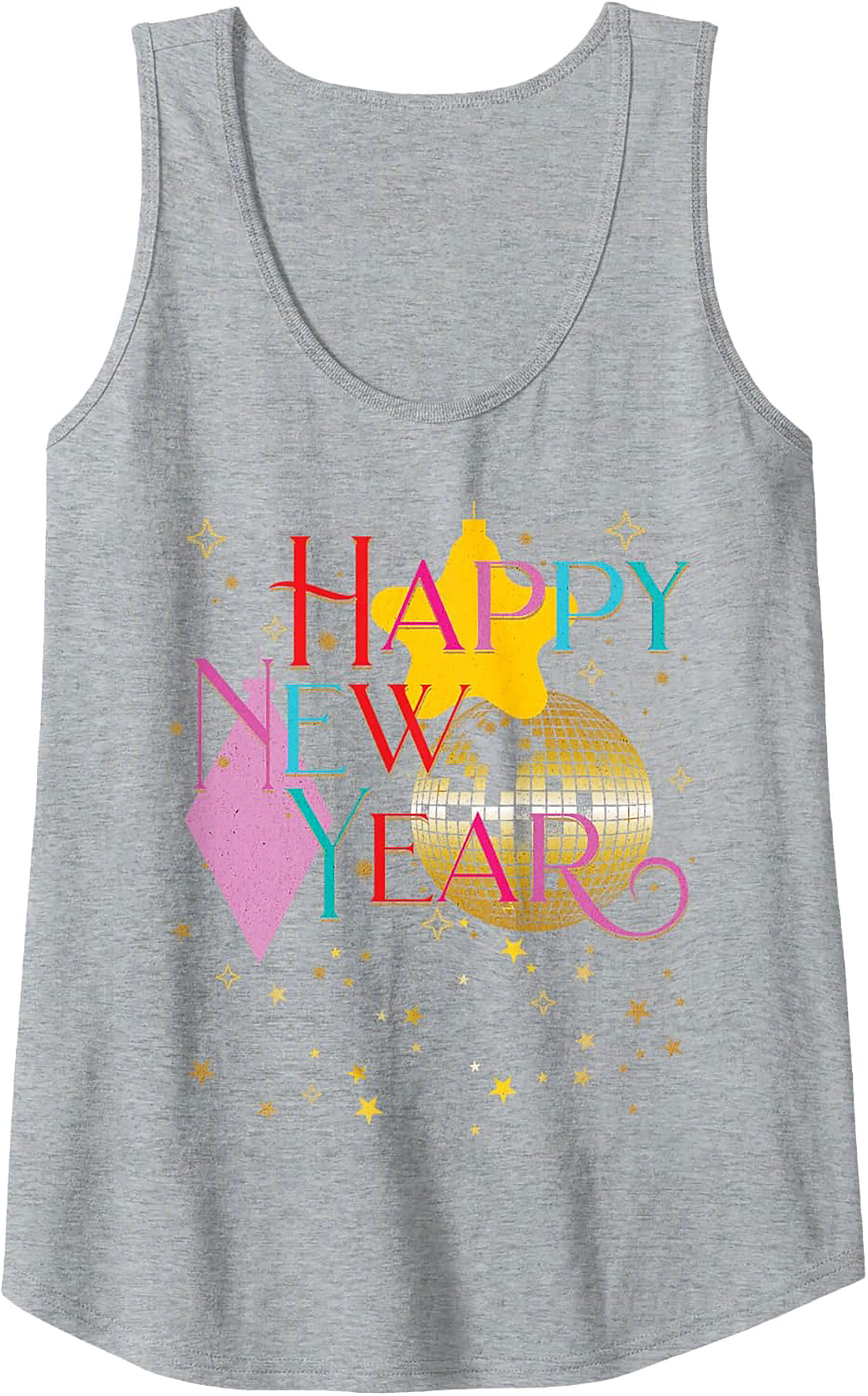 Retro Happy New Year Tank Top NYE Party Graphic Tank