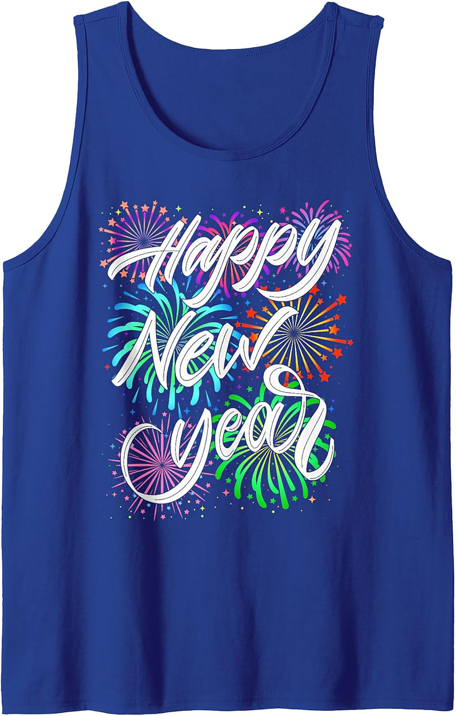 Happy New Year Graphic Tank Festive Sleeveless Shirt