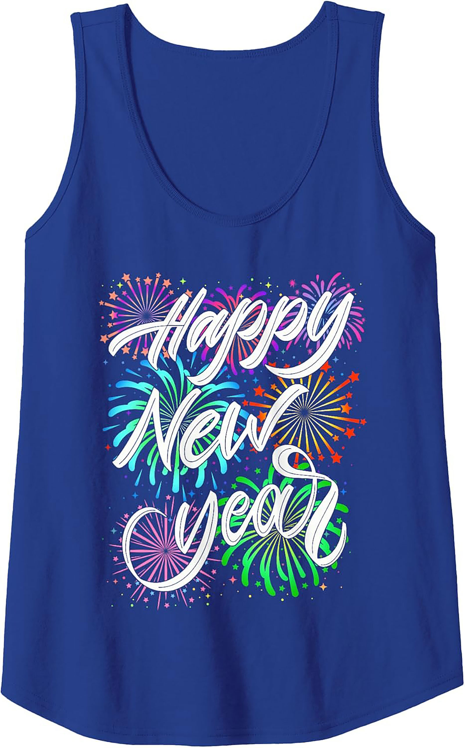 Happy New Year Graphic Tank Festive Sleeveless Shirt