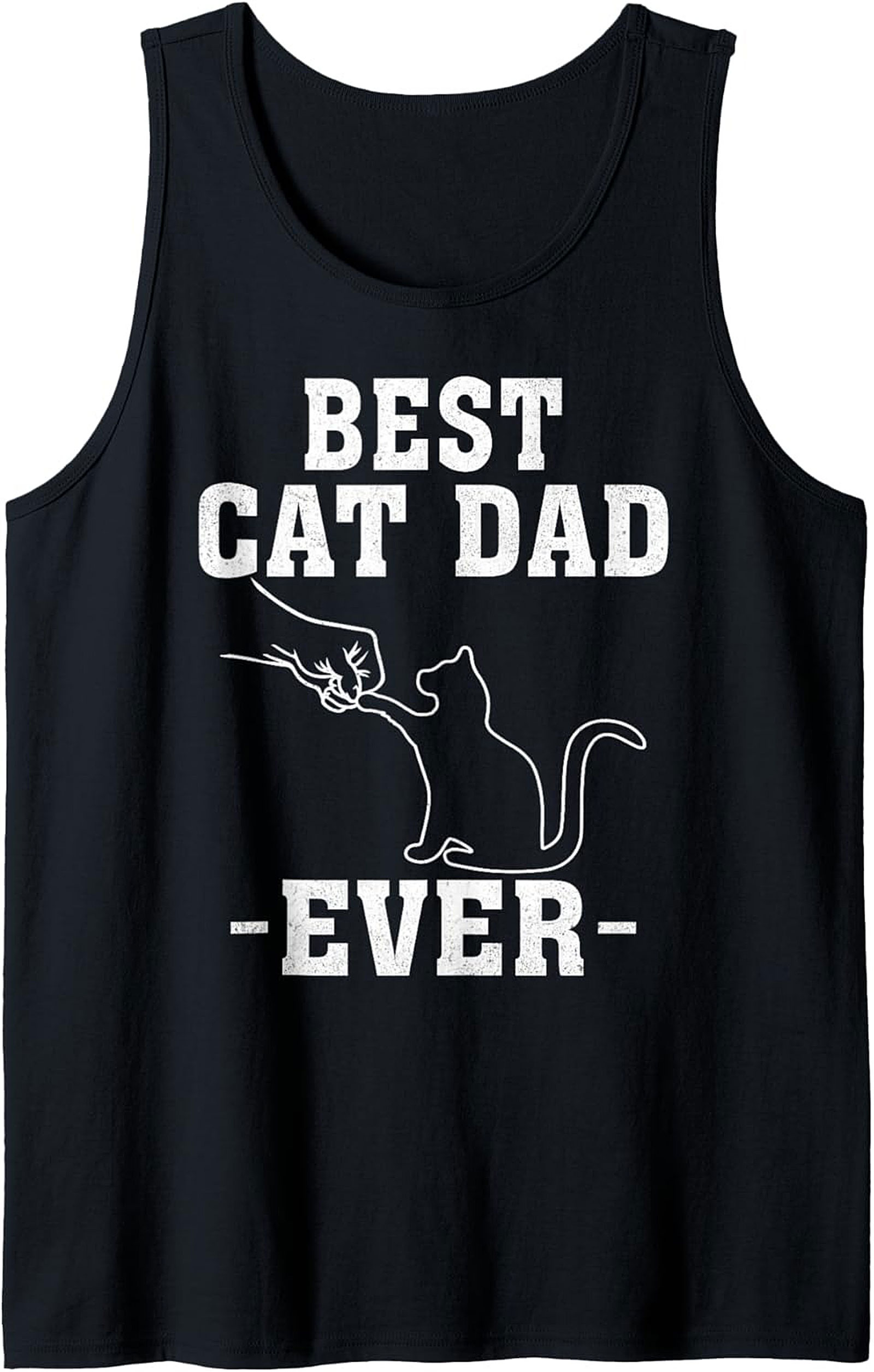 Best Cat Dad Ever Graphic Tank Top Sleeveless Shirt Gift