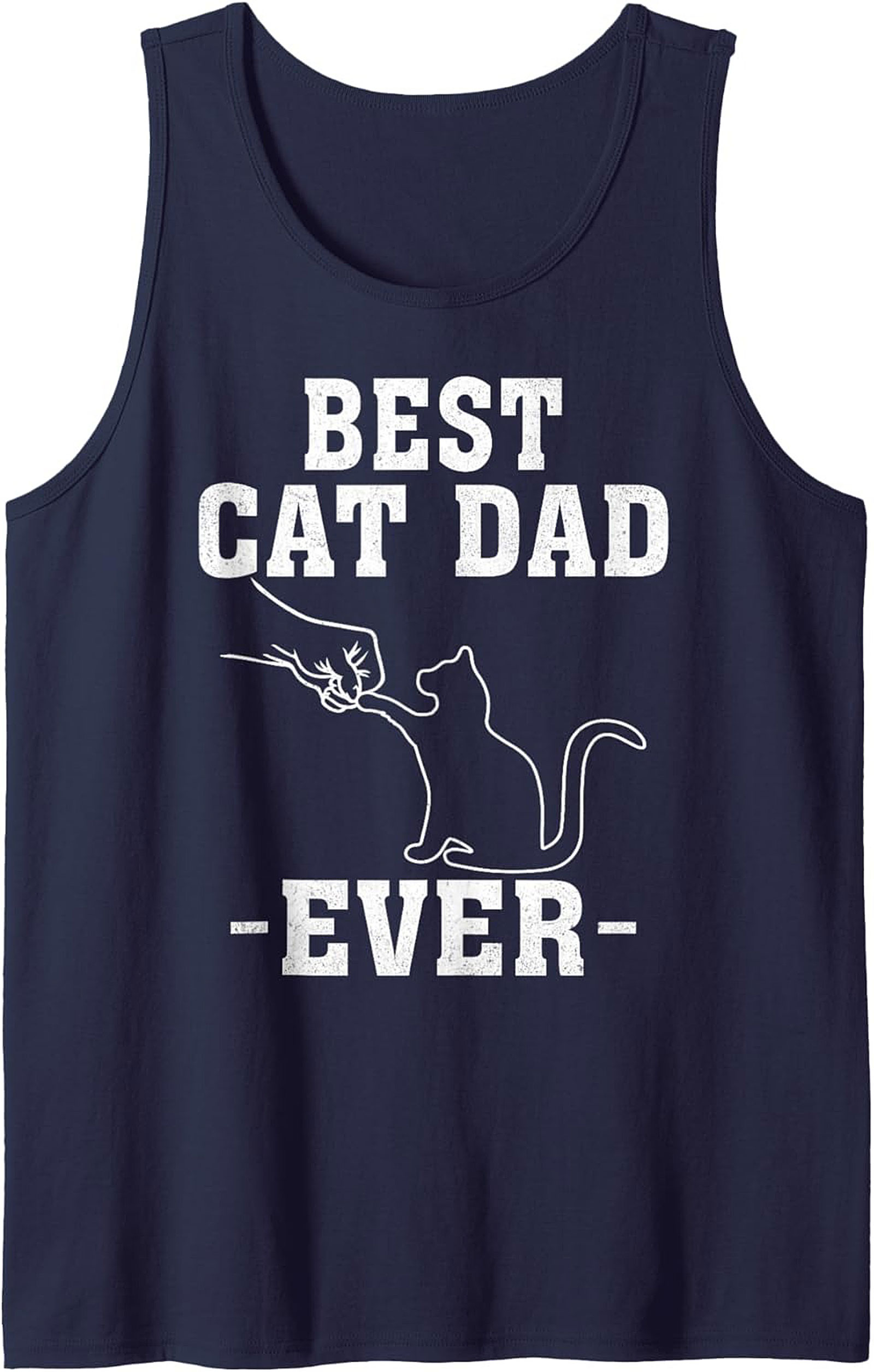 Best Cat Dad Ever Graphic Tank Top Sleeveless Shirt Gift