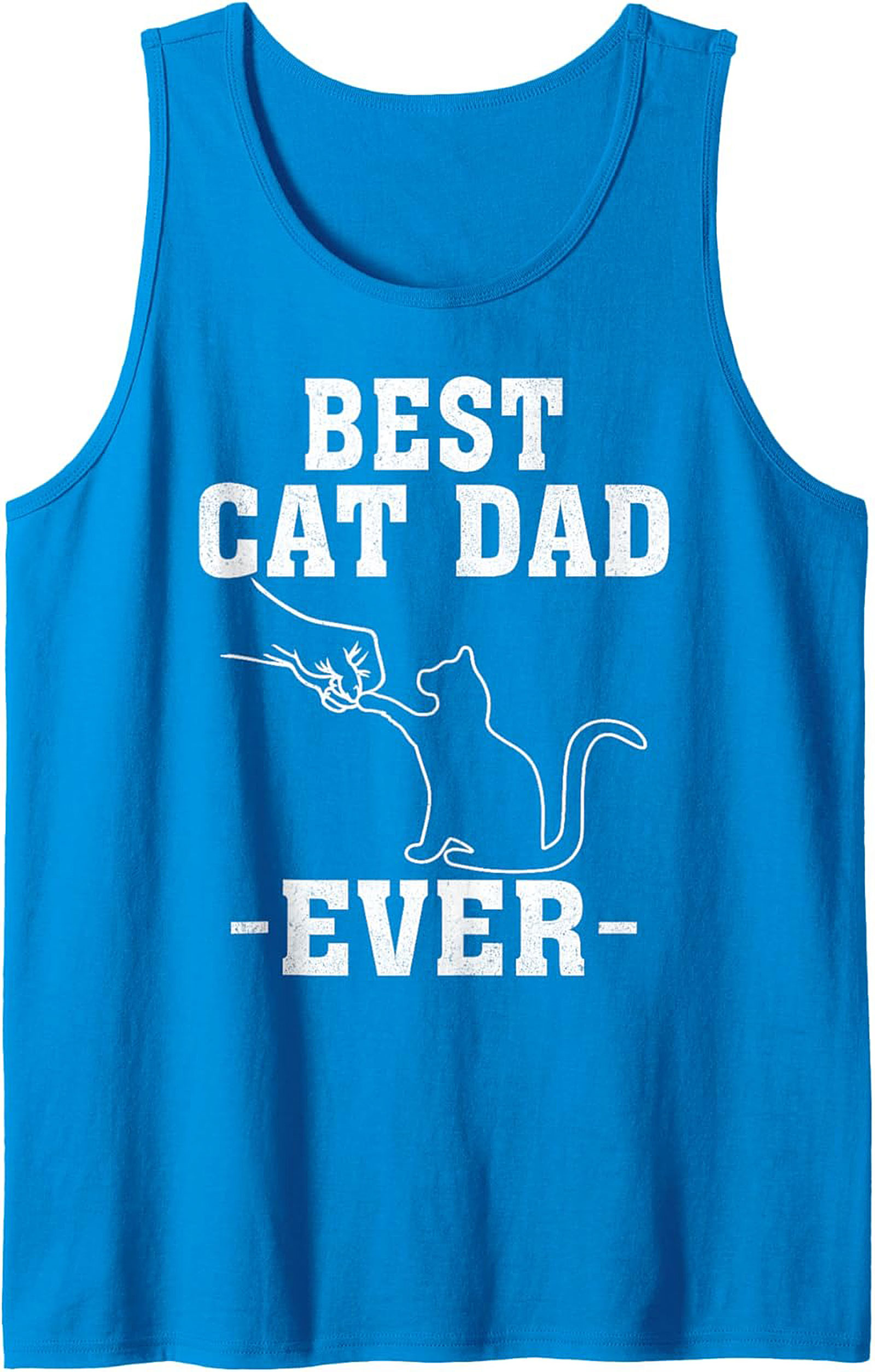 Best Cat Dad Ever Graphic Tank Top Sleeveless Shirt Gift
