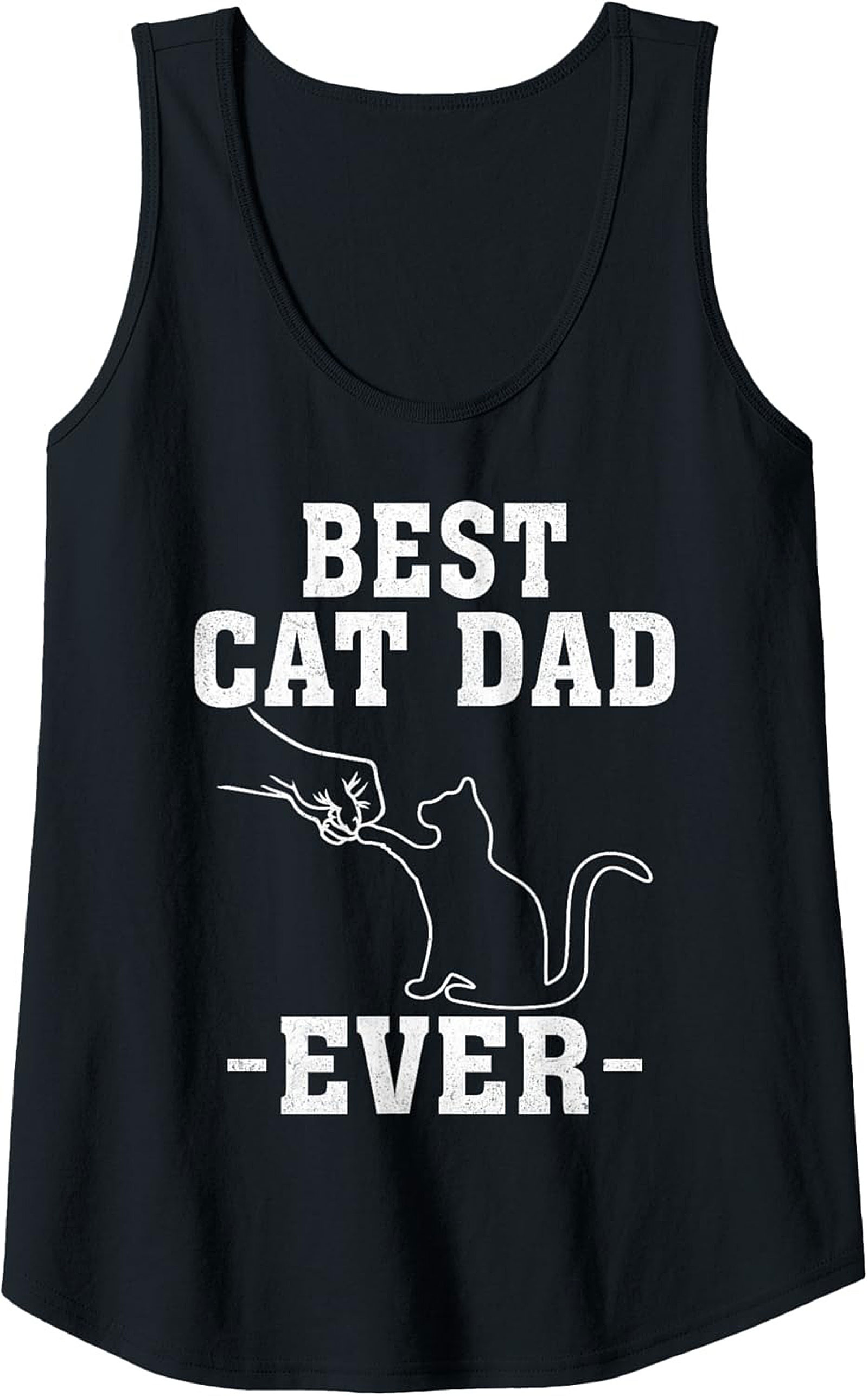 Best Cat Dad Ever Graphic Tank Top Sleeveless Shirt Gift