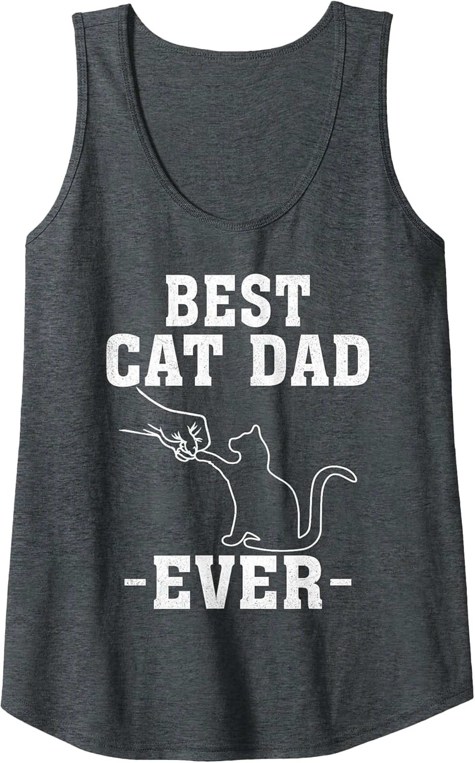 Best Cat Dad Ever Graphic Tank Top Sleeveless Shirt Gift