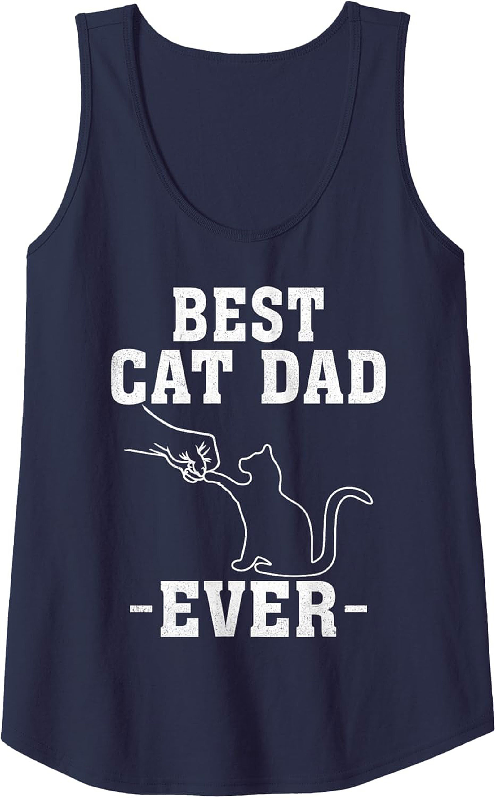 Best Cat Dad Ever Graphic Tank Top Sleeveless Shirt Gift
