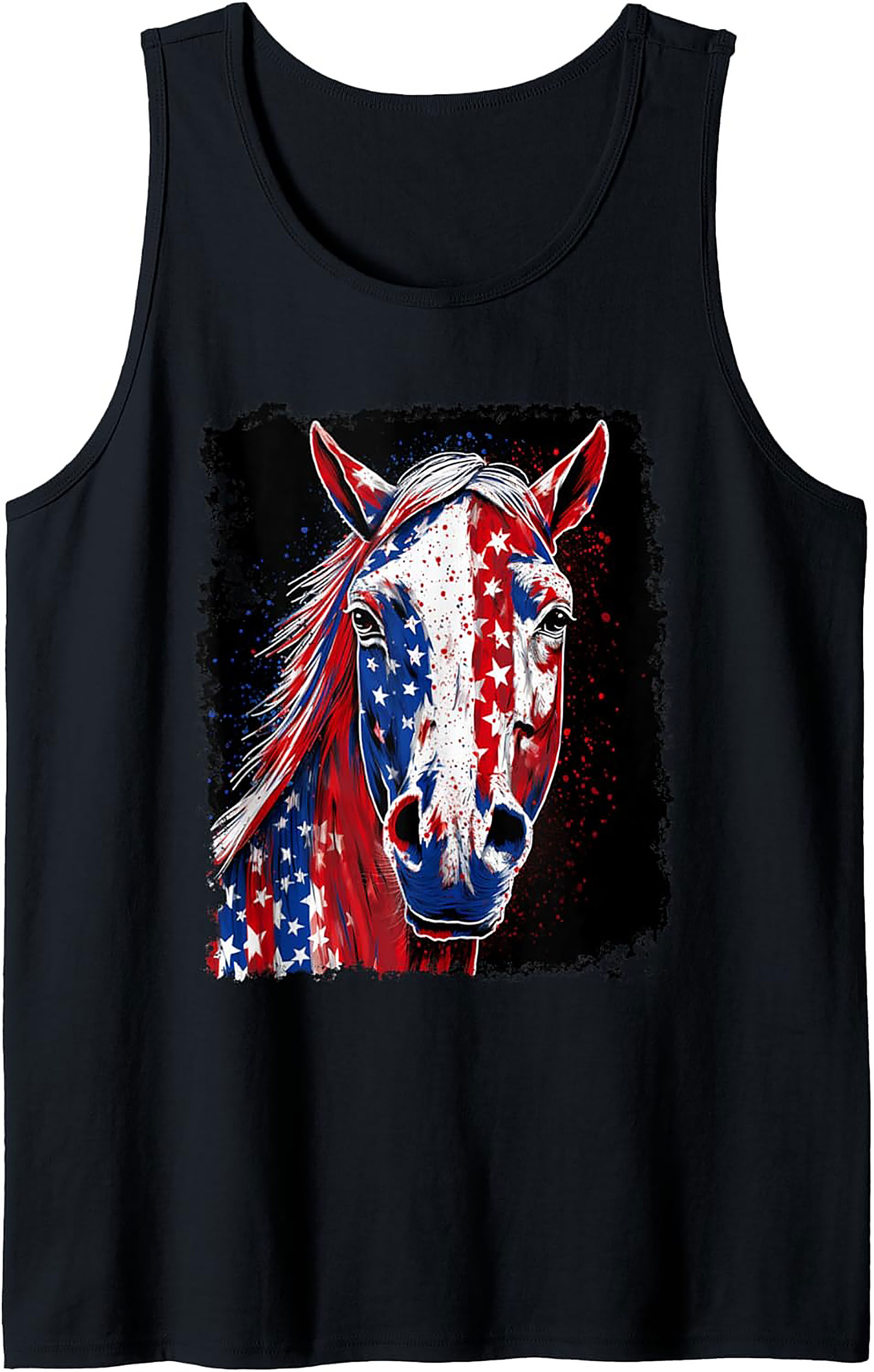 Patriotic Horse Graphic Tank Top | USA Sleeveless Shirt