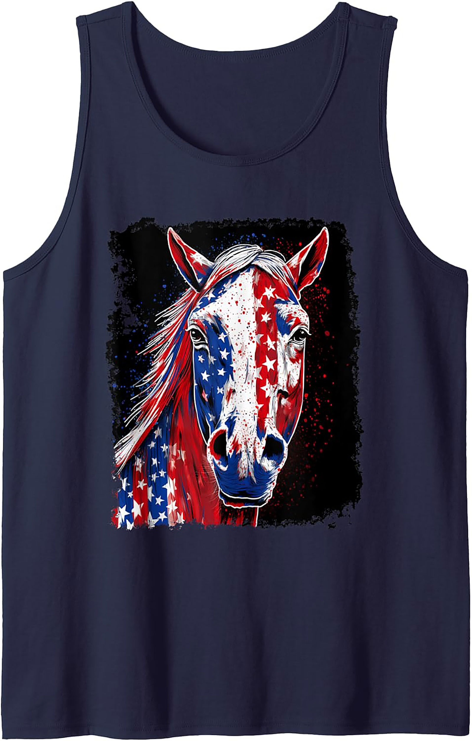Patriotic Horse Graphic Tank Top | USA Sleeveless Shirt