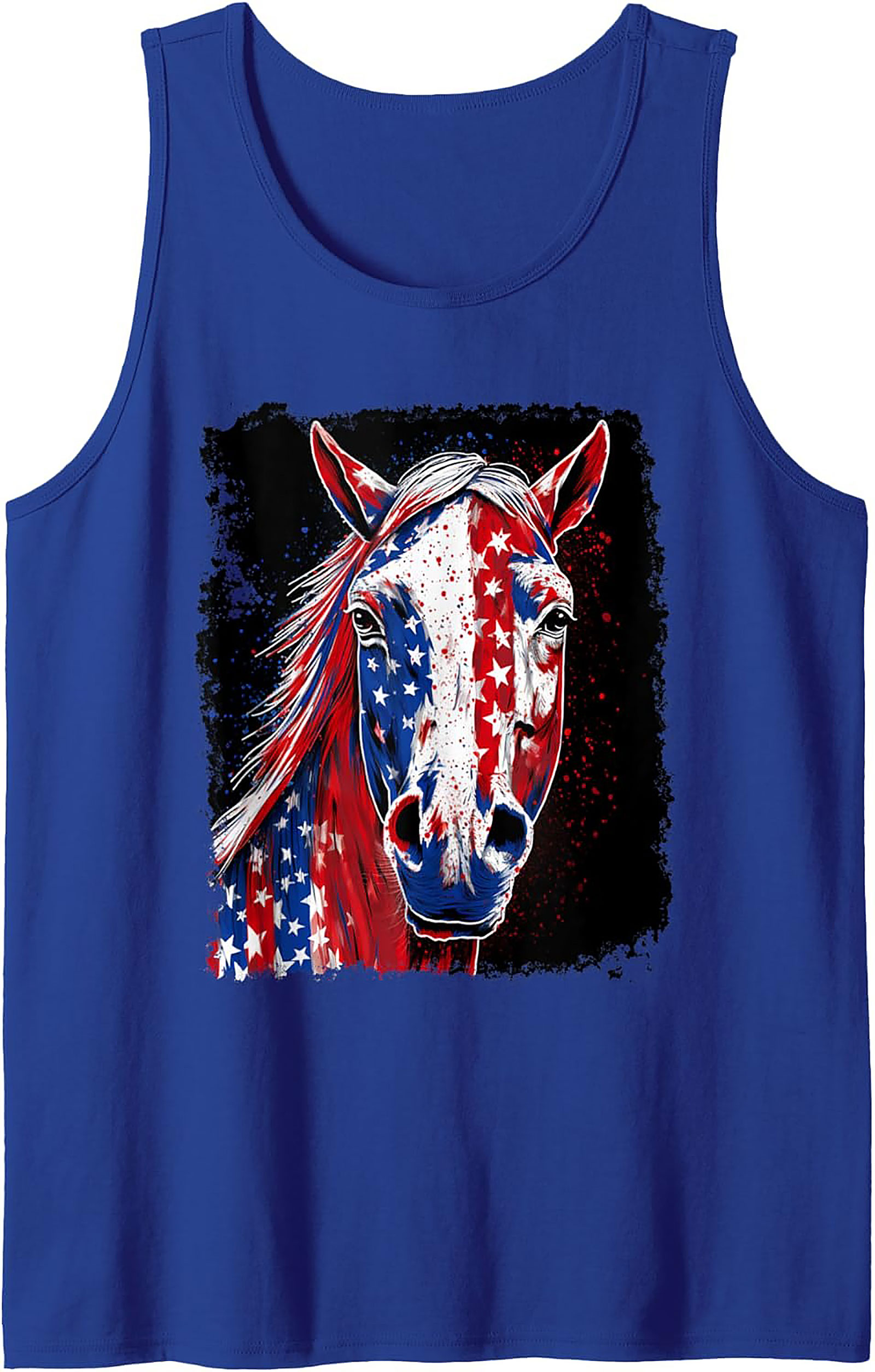 Patriotic Horse Graphic Tank Top | USA Sleeveless Shirt