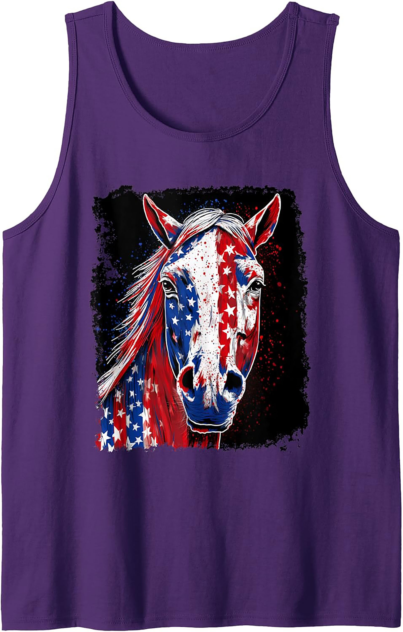 Patriotic Horse Graphic Tank Top | USA Sleeveless Shirt