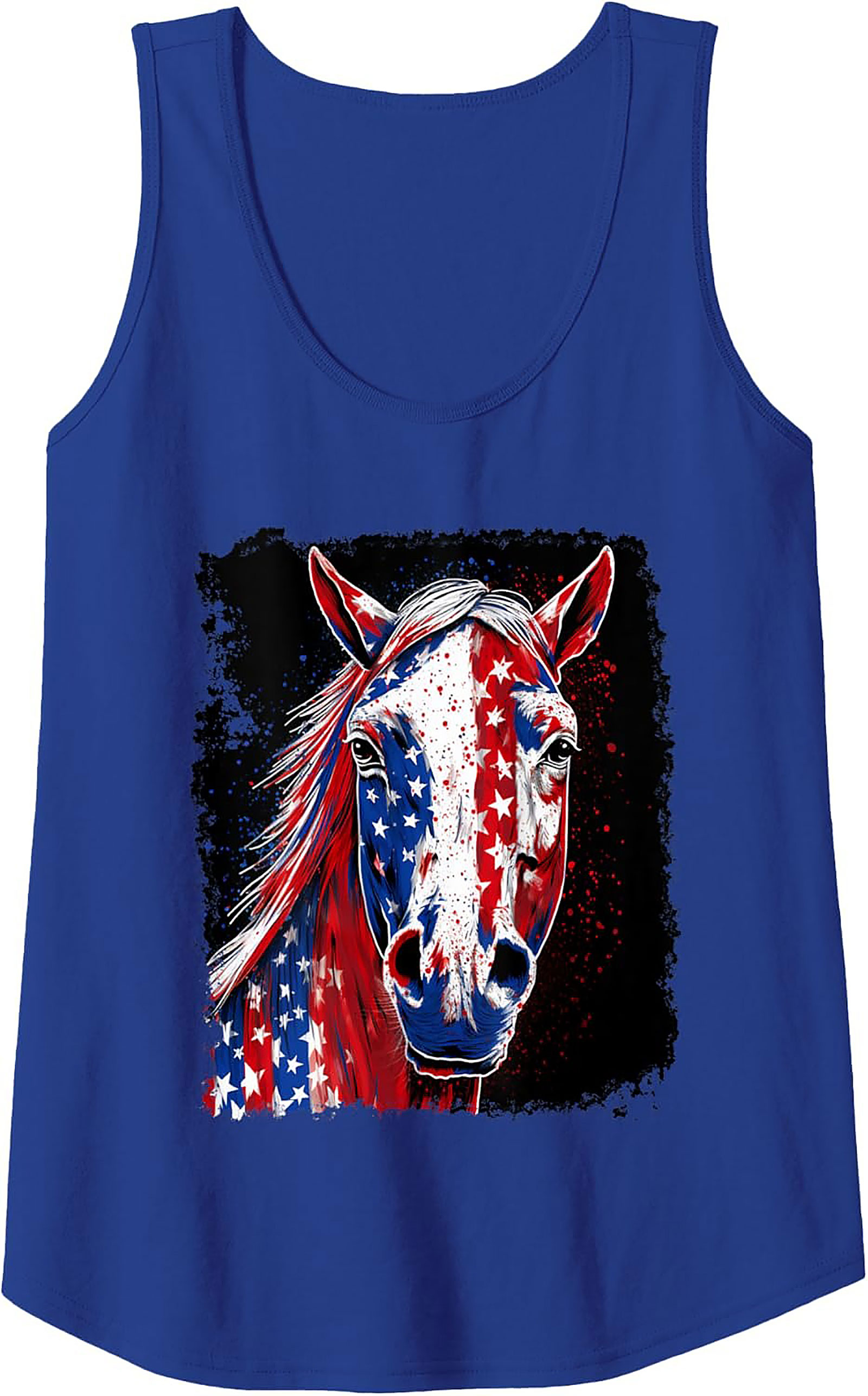 Patriotic Horse Graphic Tank Top | USA Sleeveless Shirt