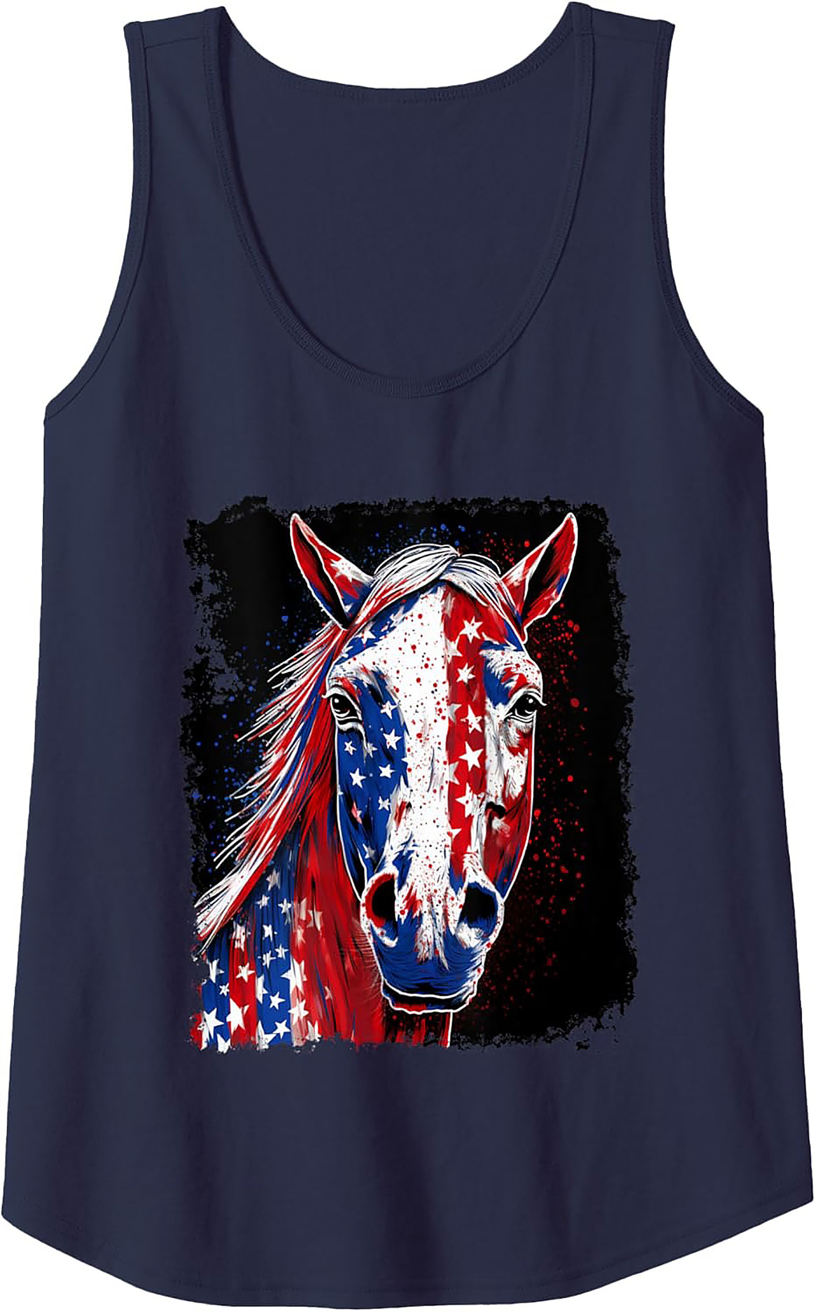 Patriotic Horse Graphic Tank Top | USA Sleeveless Shirt