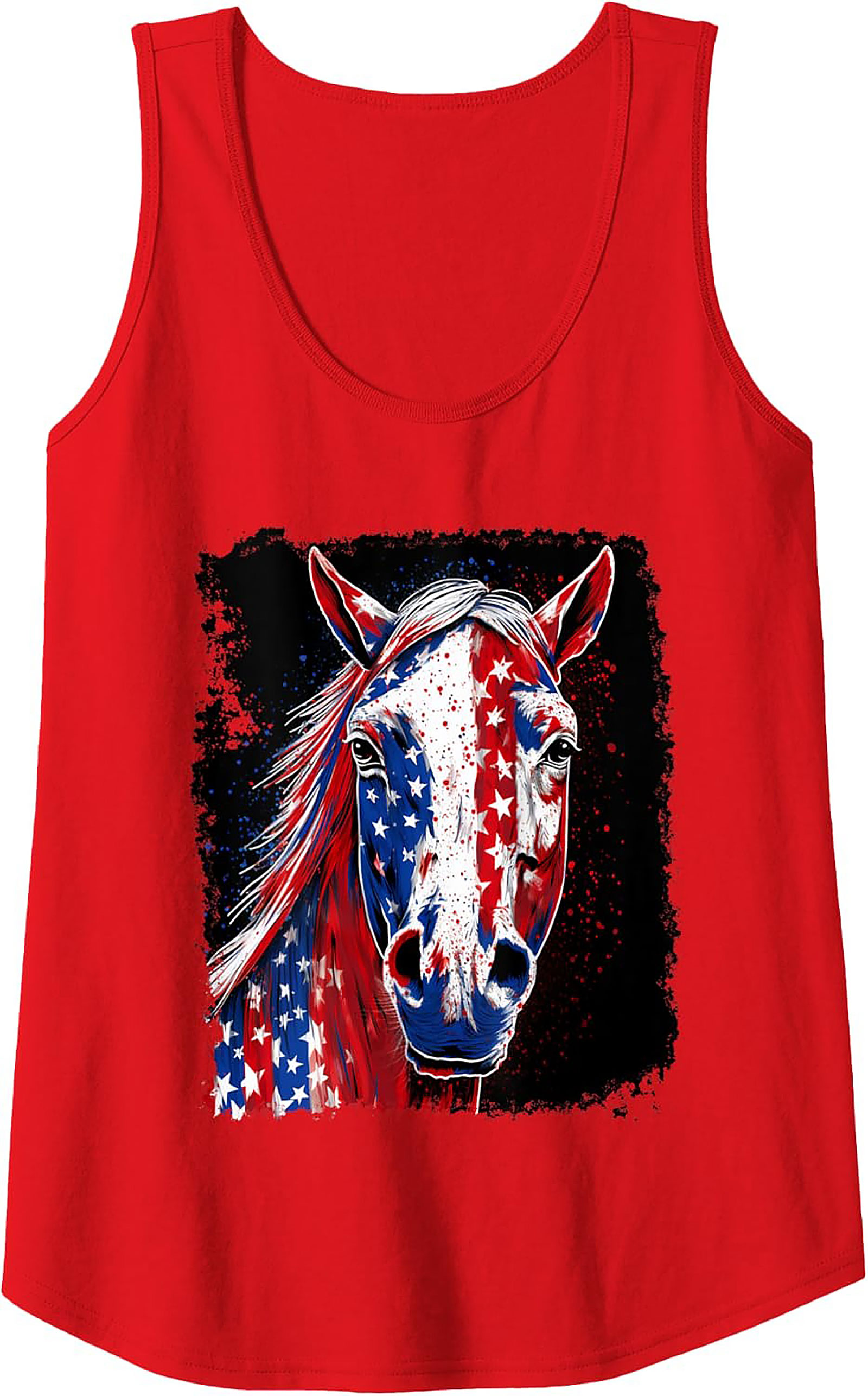 Patriotic Horse Graphic Tank Top | USA Sleeveless Shirt