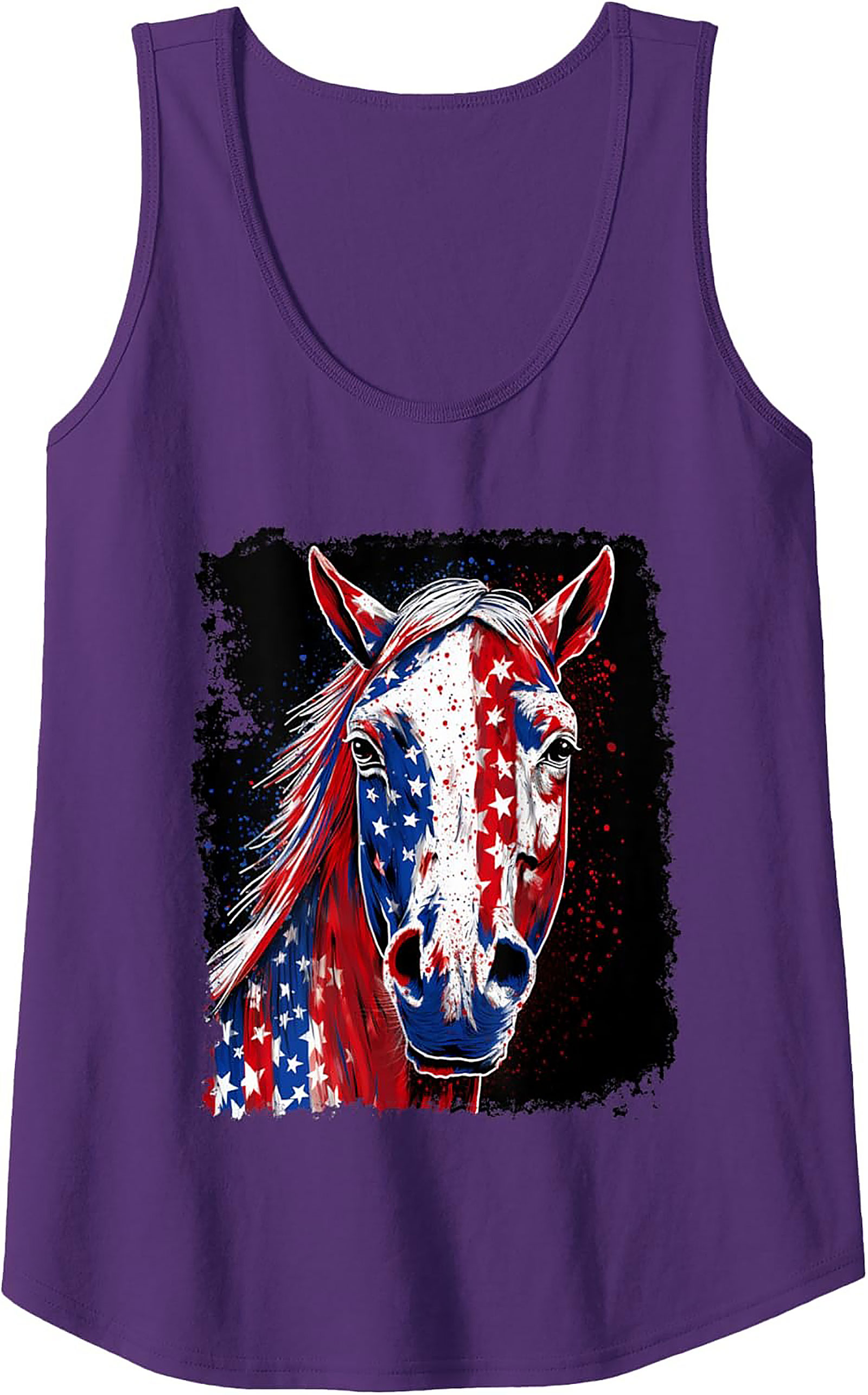 Patriotic Horse Graphic Tank Top | USA Sleeveless Shirt