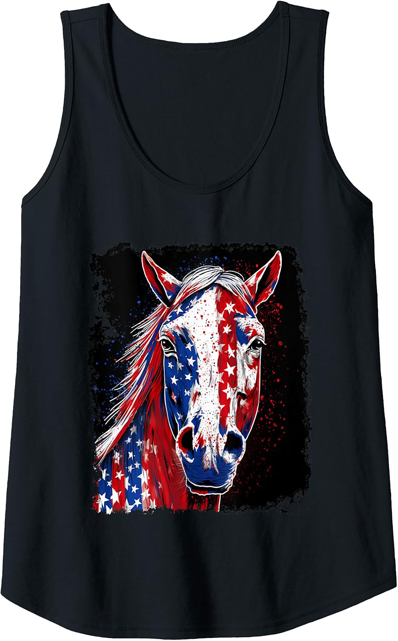 Patriotic Horse Graphic Tank Top | USA Sleeveless Shirt