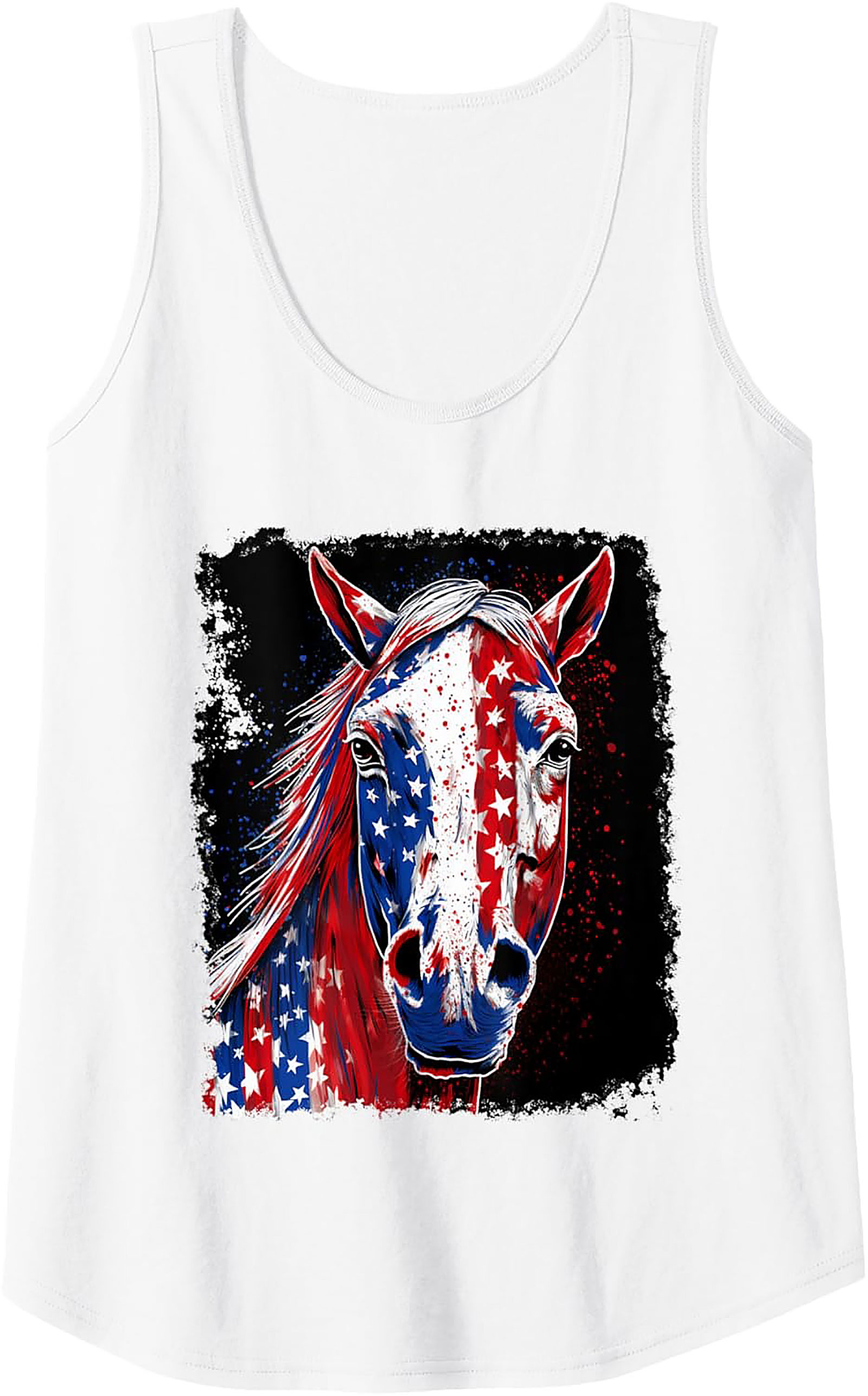Patriotic Horse Graphic Tank Top | USA Sleeveless Shirt