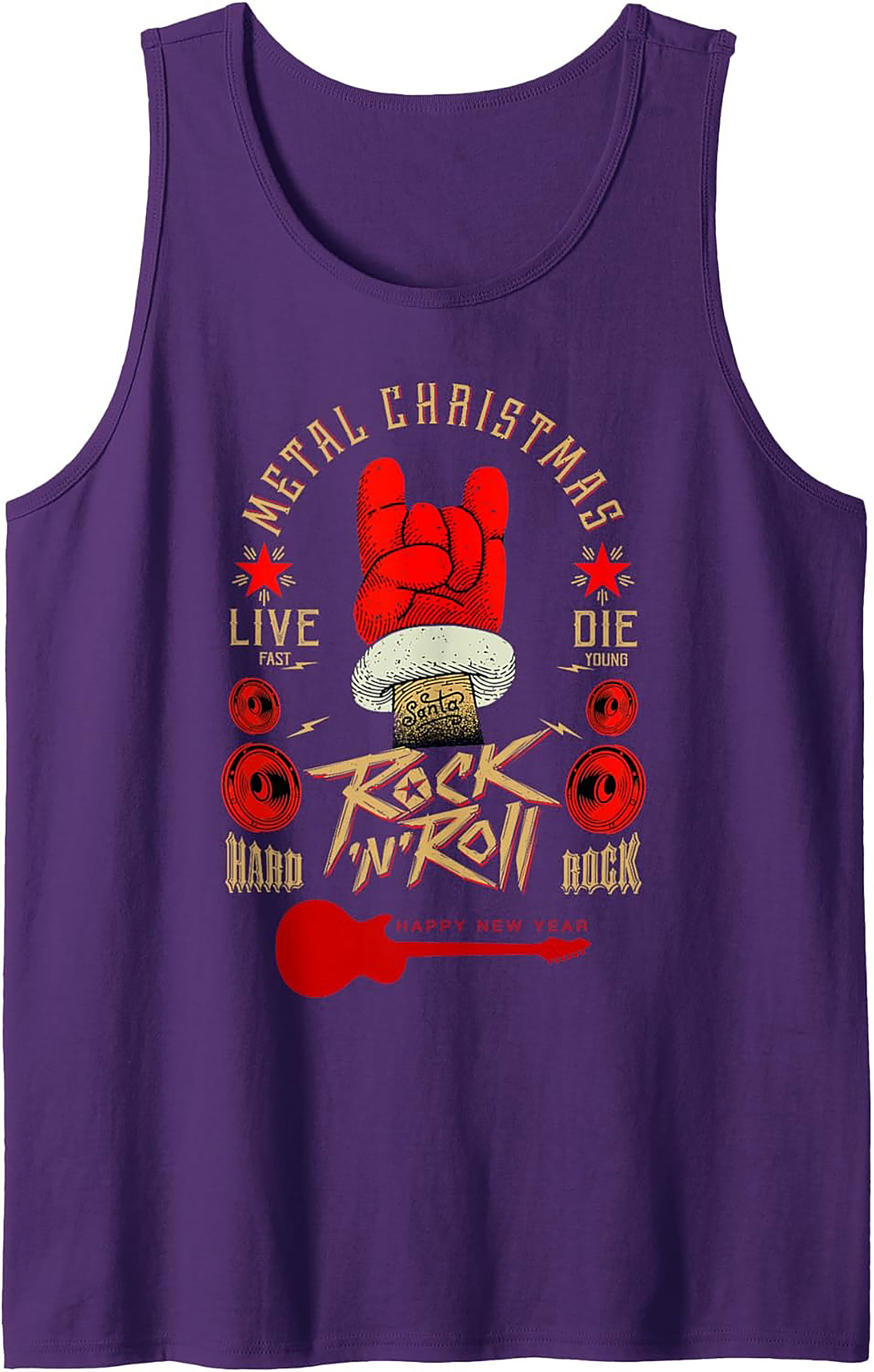 Metal Christmas Tank Top Rock Holiday Sleeveless Shirt