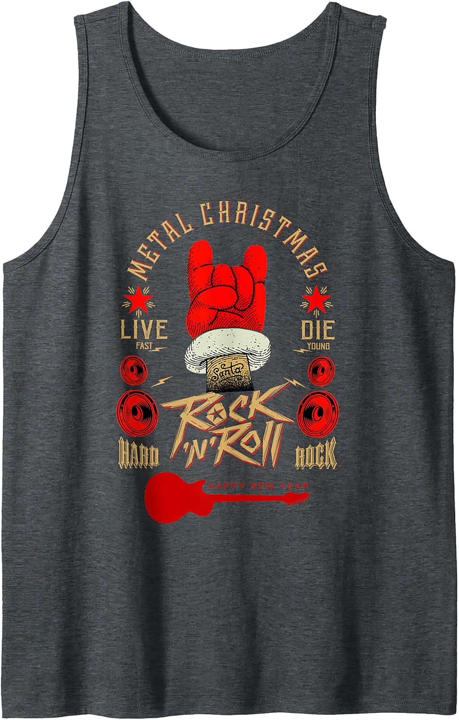 Metal Christmas Tank Top Rock Holiday Sleeveless Shirt