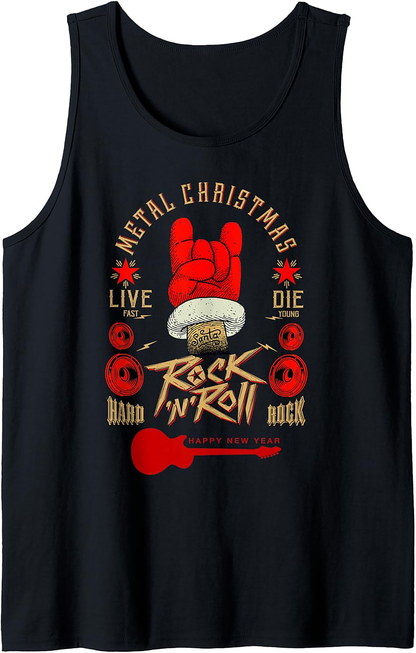 Metal Christmas Tank Top Rock Holiday Sleeveless Shirt