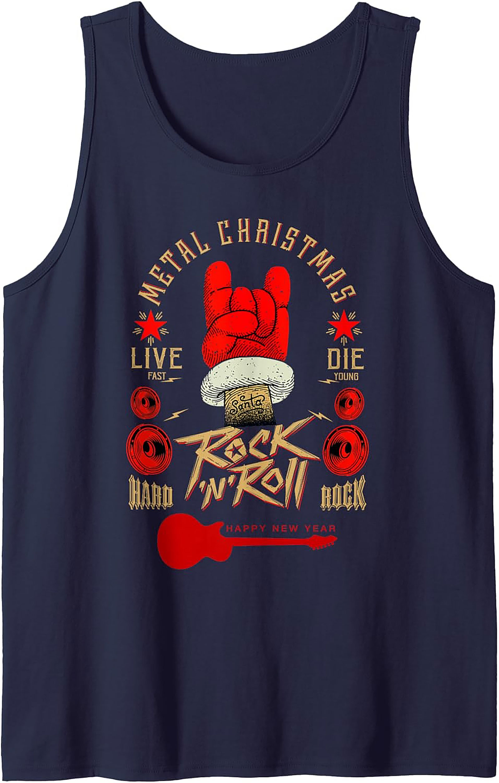 Metal Christmas Tank Top Rock Holiday Sleeveless Shirt