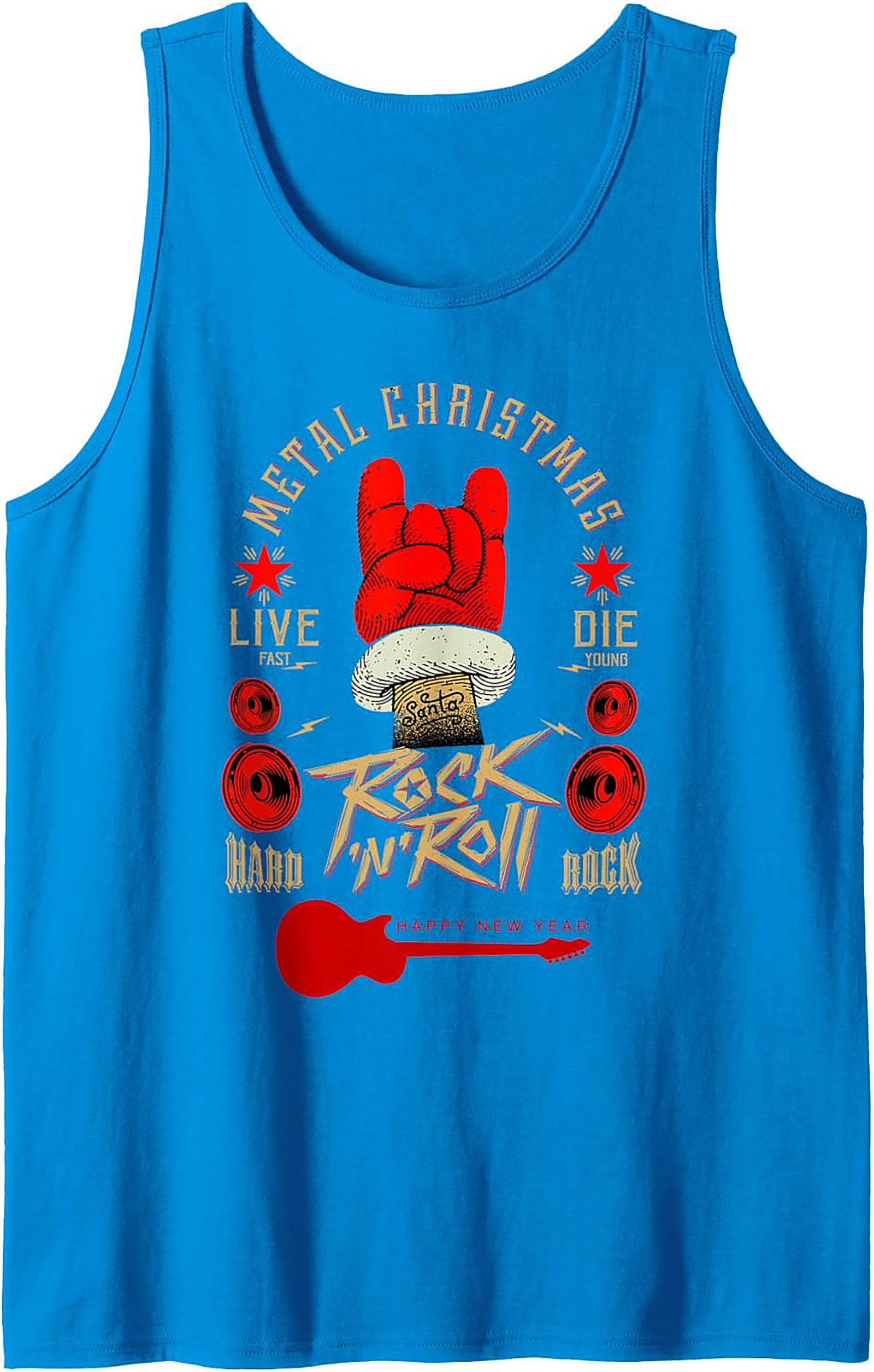 Metal Christmas Tank Top Rock Holiday Sleeveless Shirt