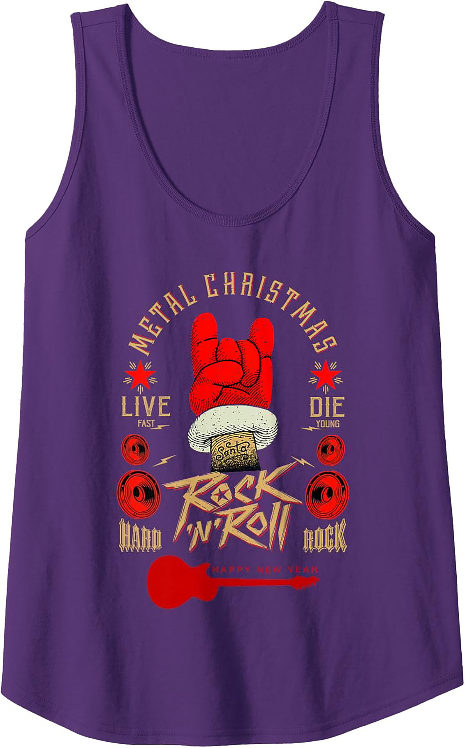 Metal Christmas Tank Top Rock Holiday Sleeveless Shirt