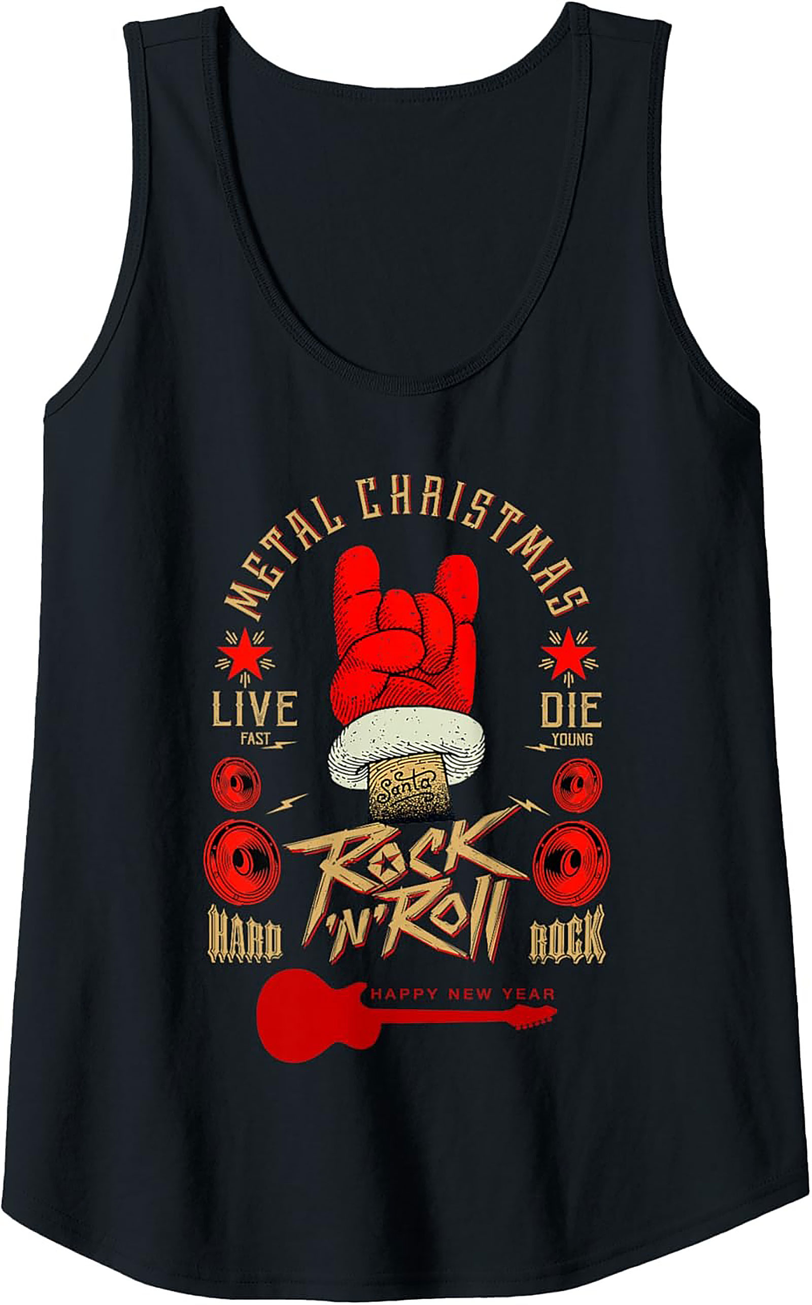 Metal Christmas Tank Top Rock Holiday Sleeveless Shirt