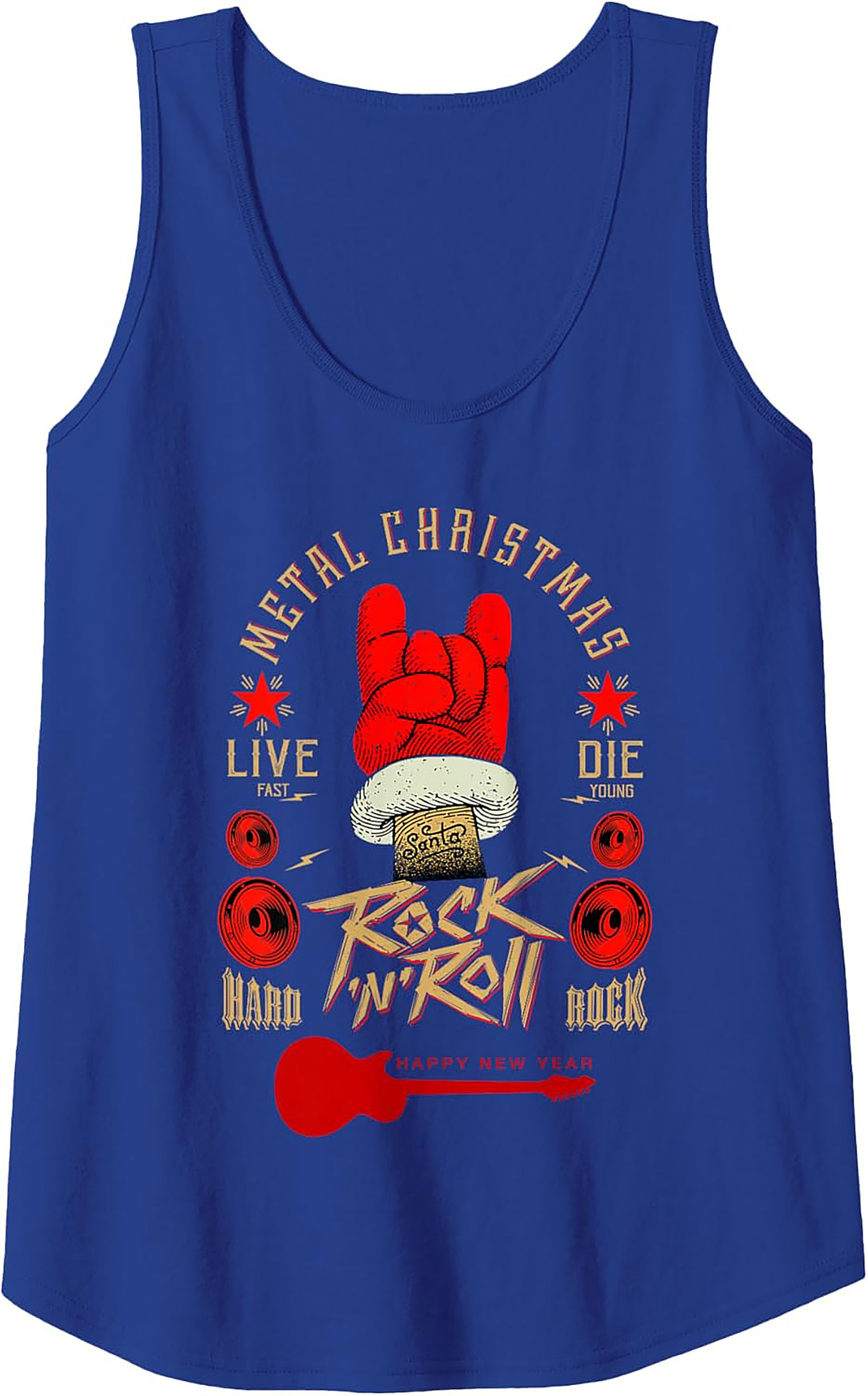 Metal Christmas Tank Top Rock Holiday Sleeveless Shirt