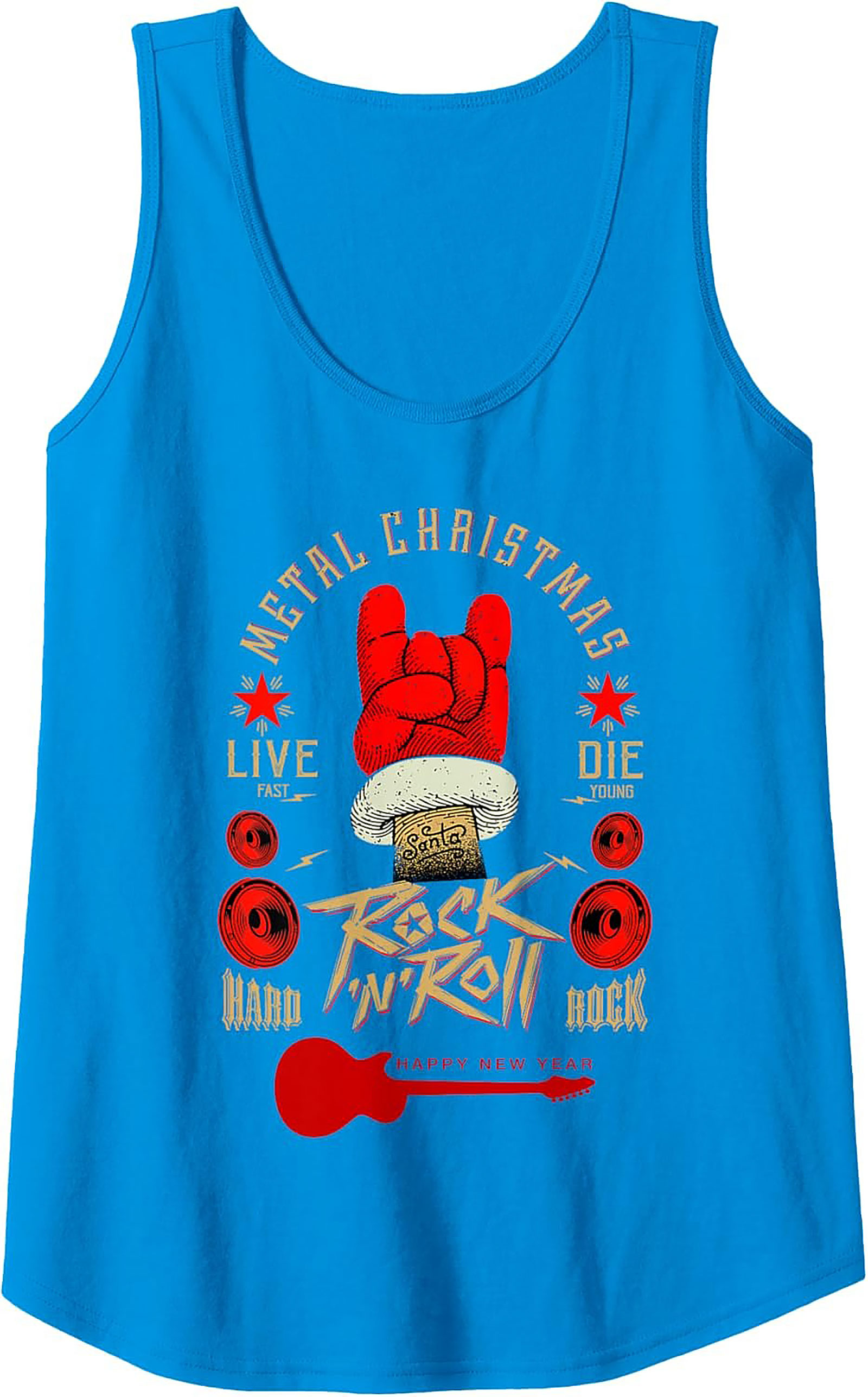 Metal Christmas Tank Top Rock Holiday Sleeveless Shirt
