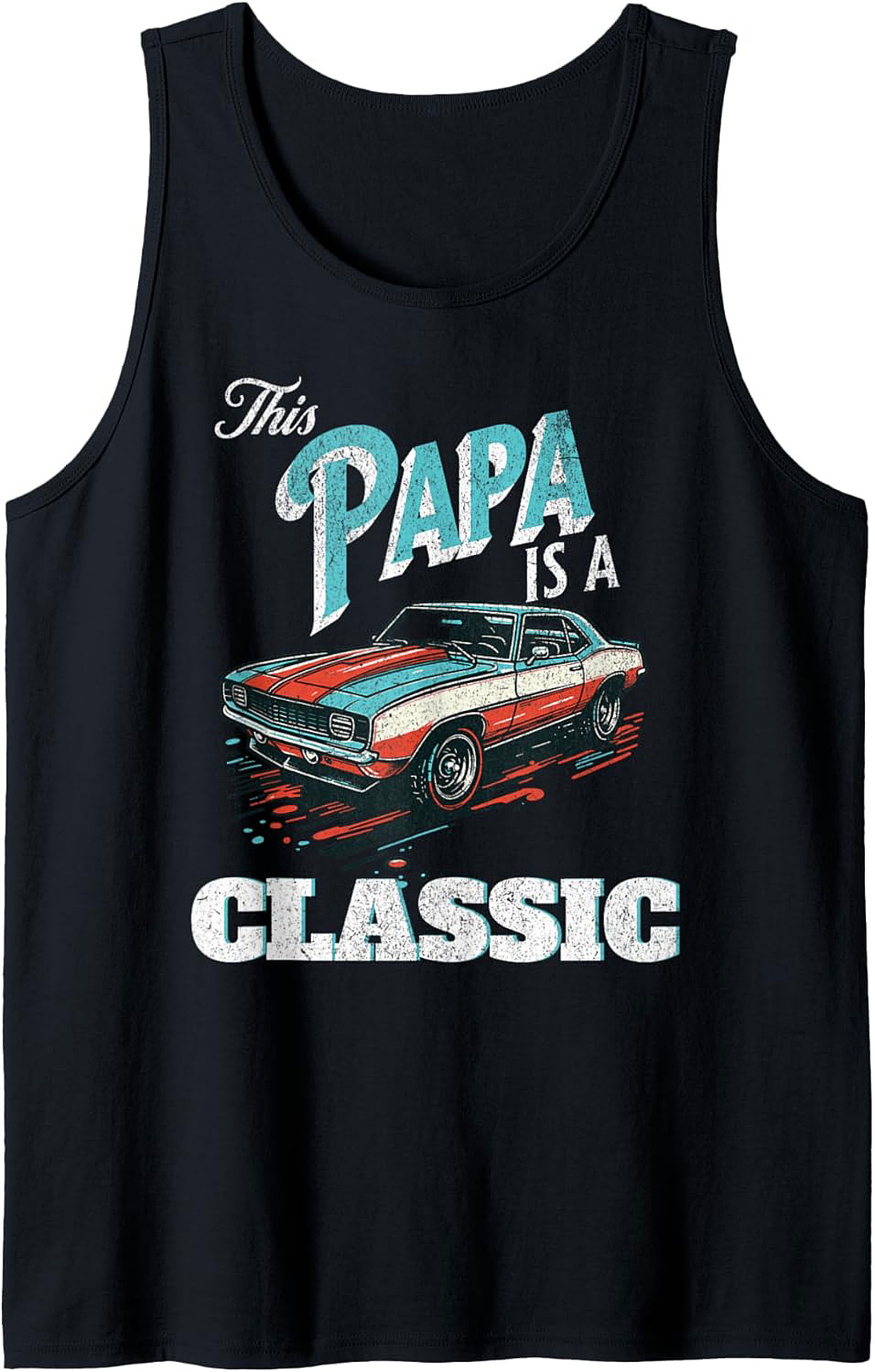 Classic Car Papa Tank Top Muscle Car Sleeveless Shirt Gift
