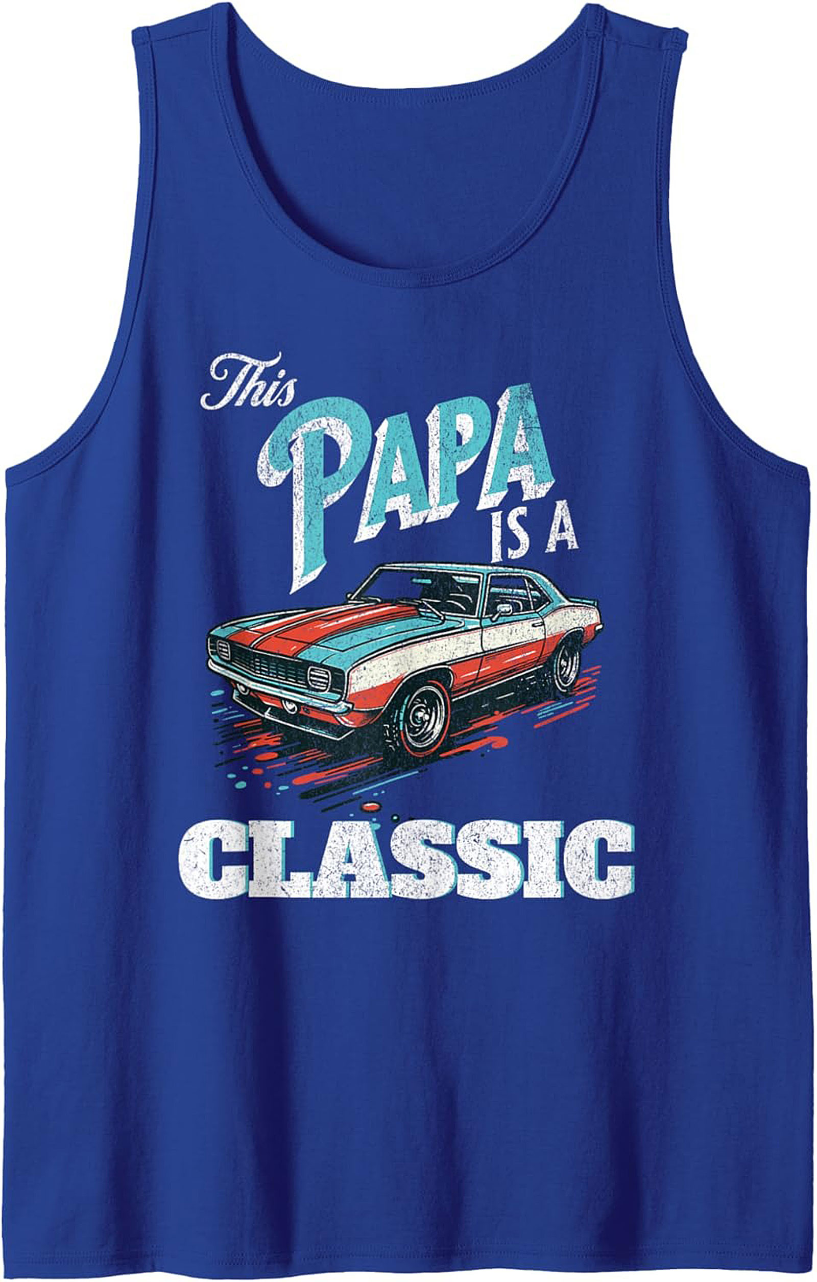 Classic Car Papa Tank Top Muscle Car Sleeveless Shirt Gift