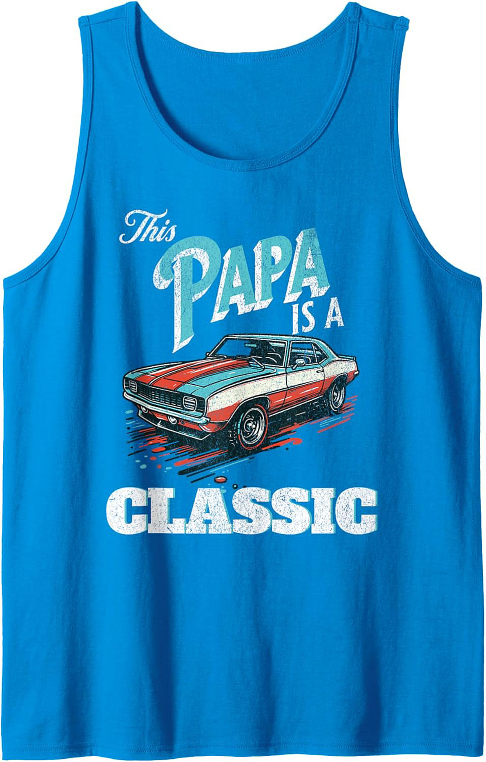 Classic Car Papa Tank Top Muscle Car Sleeveless Shirt Gift