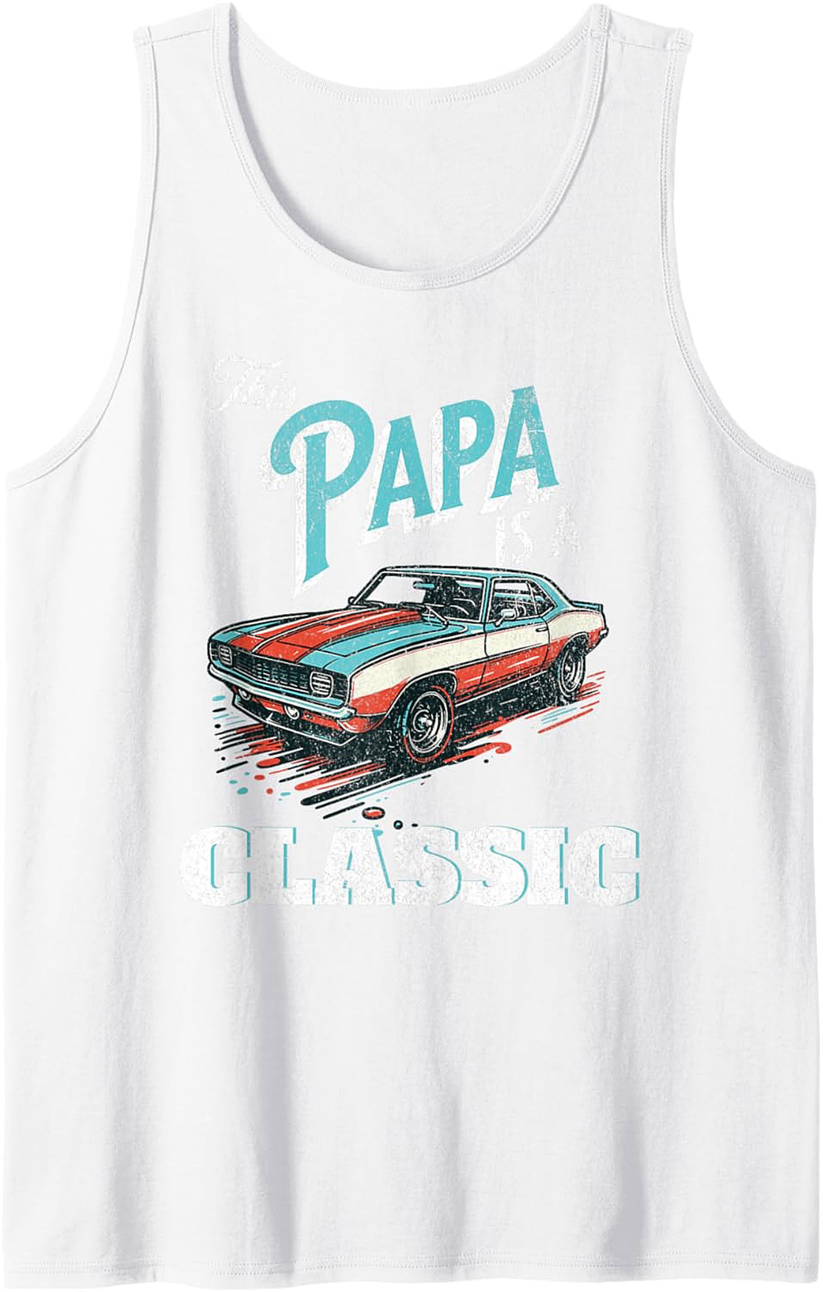 Classic Car Papa Tank Top Muscle Car Sleeveless Shirt Gift