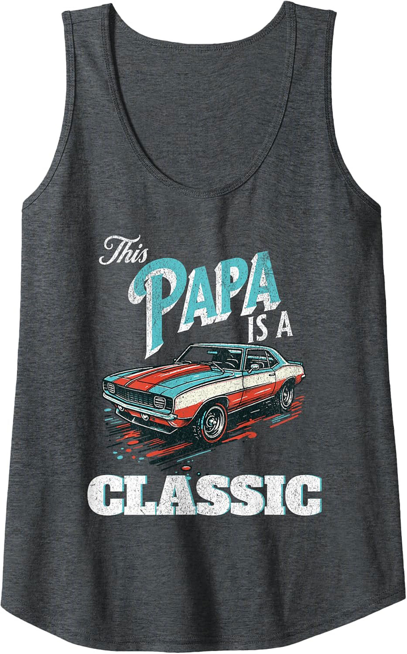 Classic Car Papa Tank Top Muscle Car Sleeveless Shirt Gift