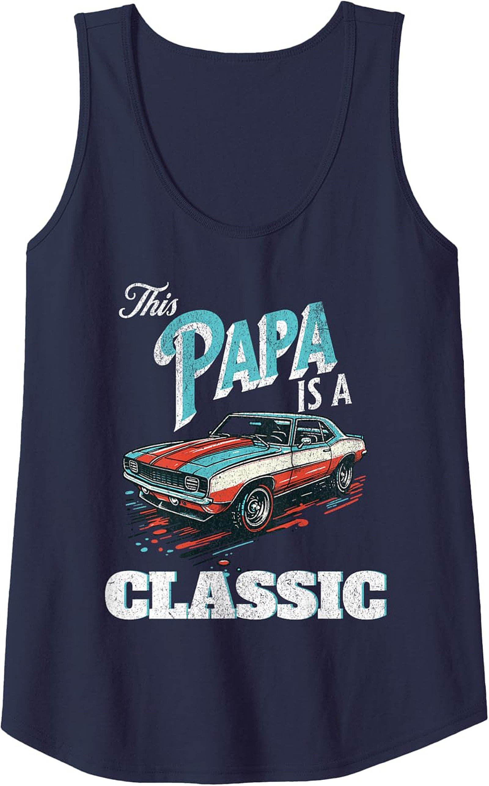 Classic Car Papa Tank Top Muscle Car Sleeveless Shirt Gift